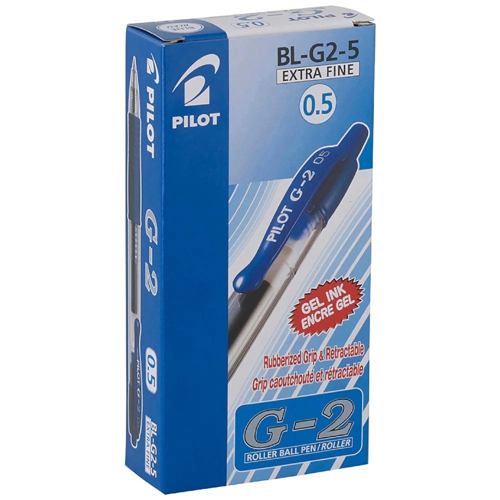 1 PILOT G2 Retractable Gel Pen 0.5mm Blue 12 Pack, 1 of 2