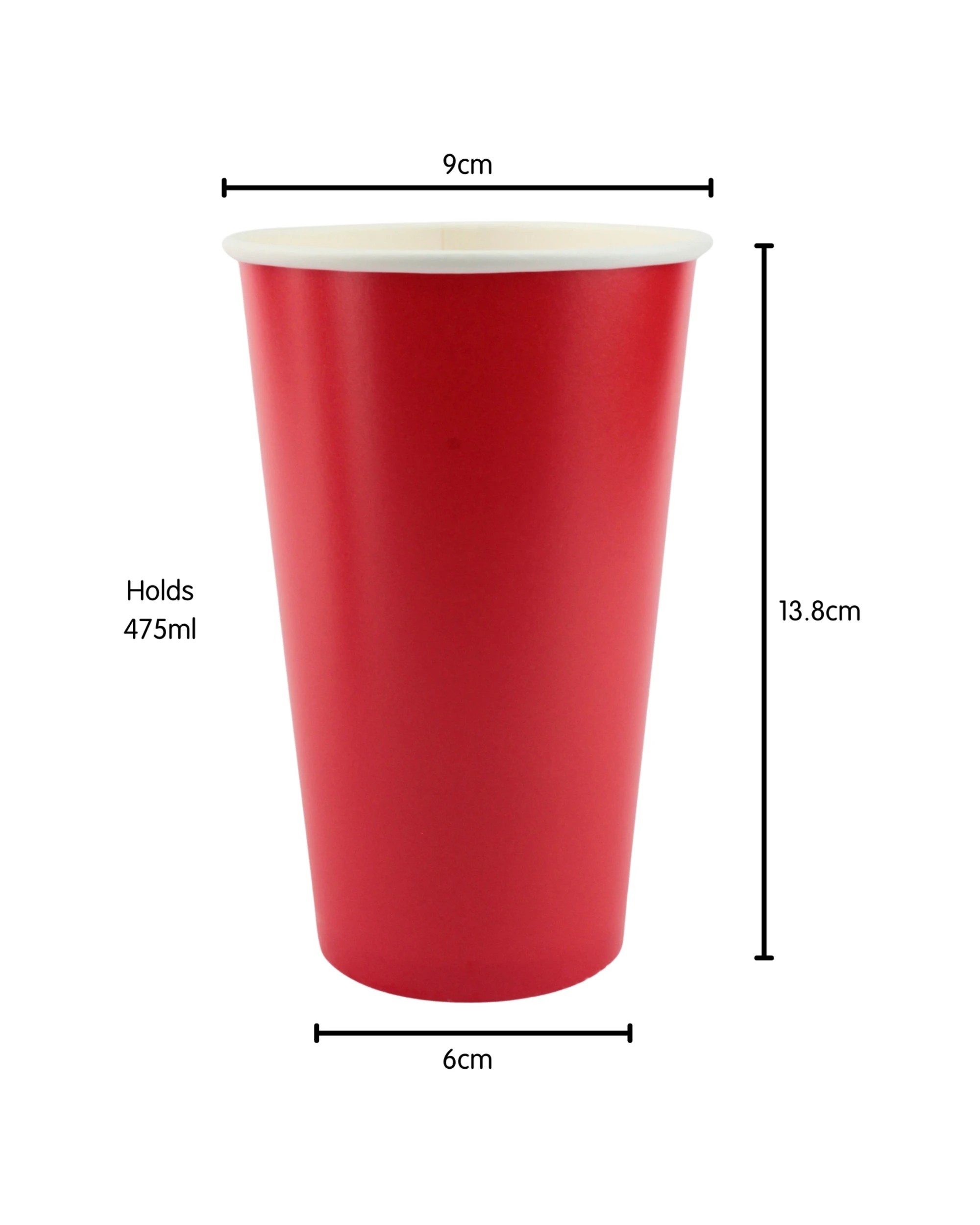2 Party Maker Tall Paper Cups 453ml Pack of 12 - Red, 2 of 3