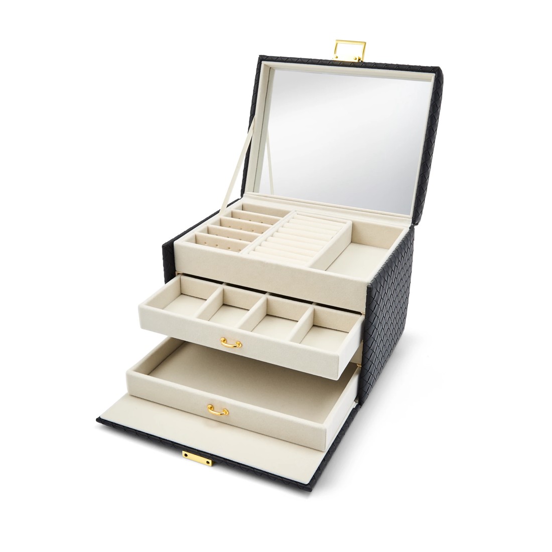 2 Black Weave Jewellery Case, 2 of 10