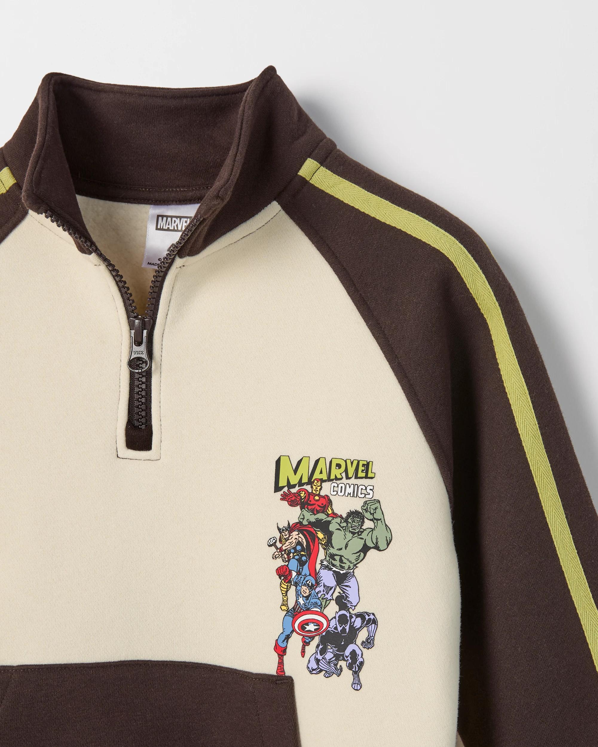 2 Marvel Australian Cotton Blend 1/4 Zip Raglan Sleeve Sports Jumper MULTI, 2 of 3
