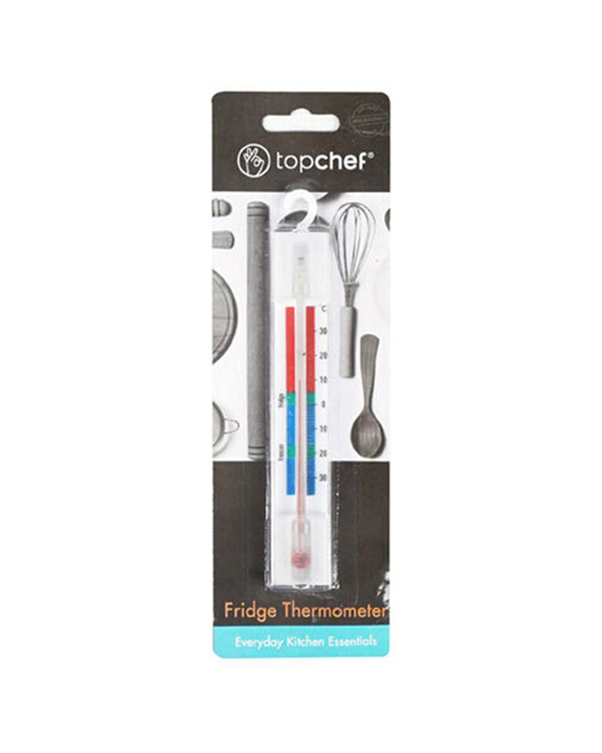 2 Topchef 3PK Kitchen Cooking Refrigerator Freezer Hanging Thermometer 15x3cm - White, 2 of 2