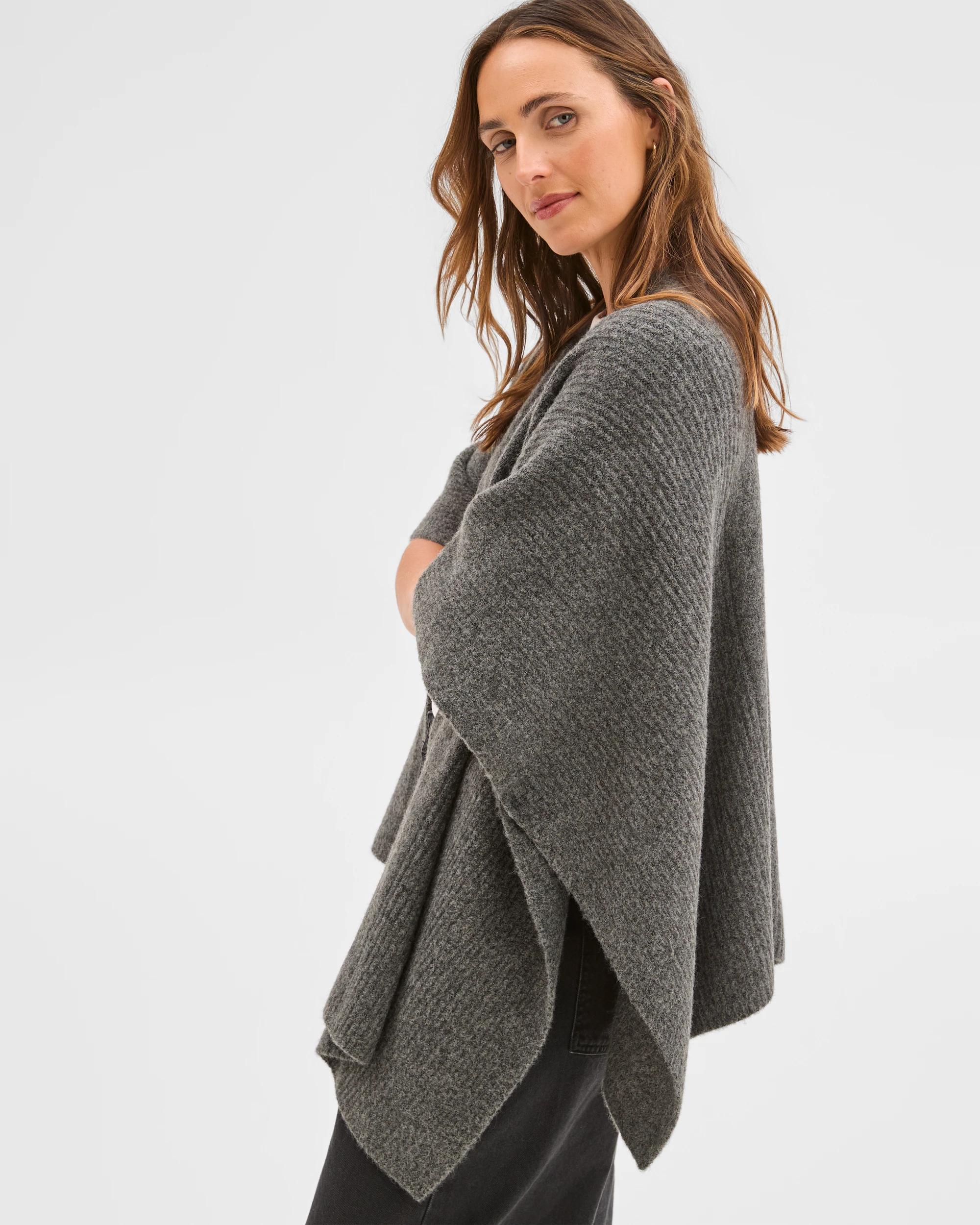 6 Target Woman Knitted Poncho CHARCOAL MARLE, 6 of 7