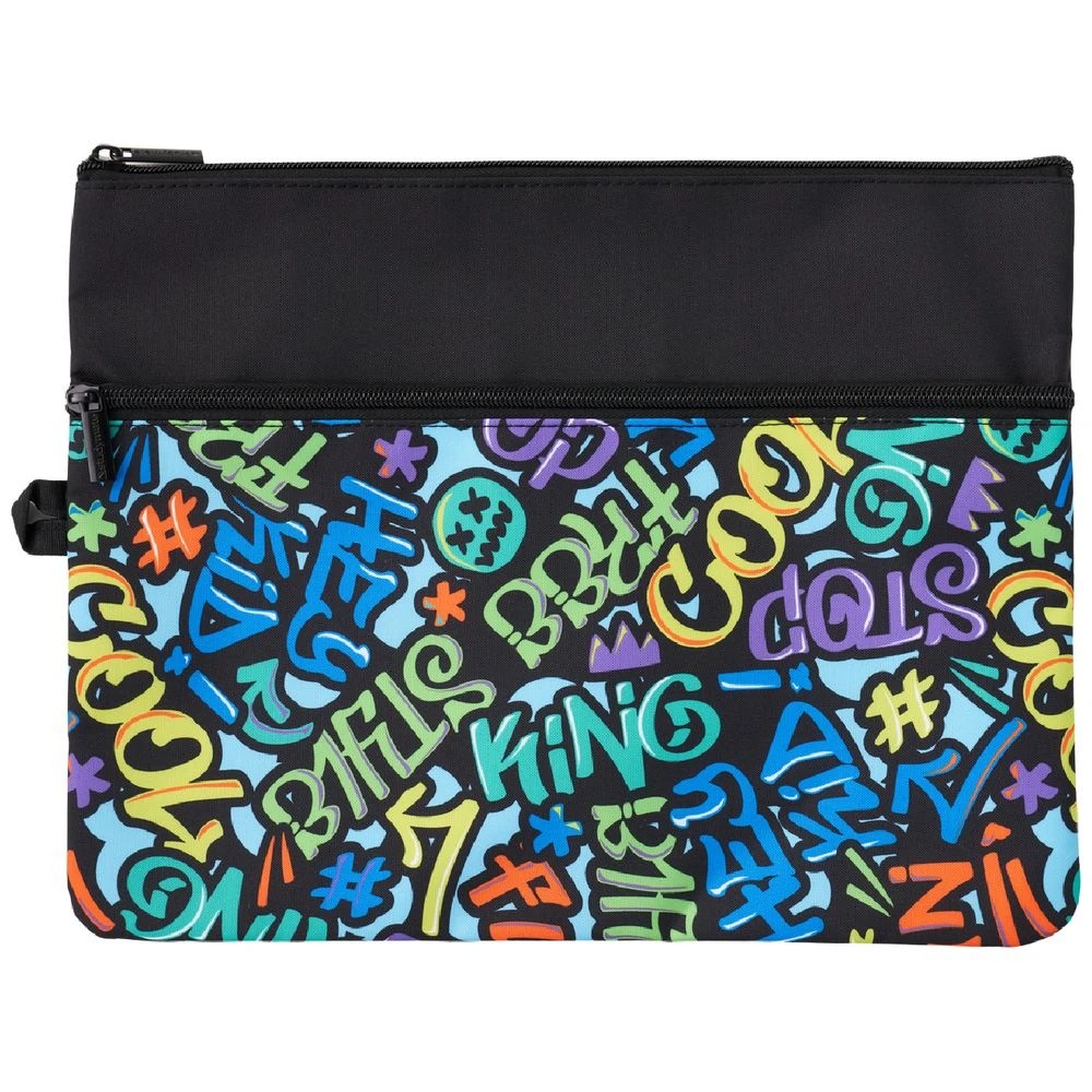 1 Studymate Twin Zip Pencil Case Large Free Graffiti, 1 of 3