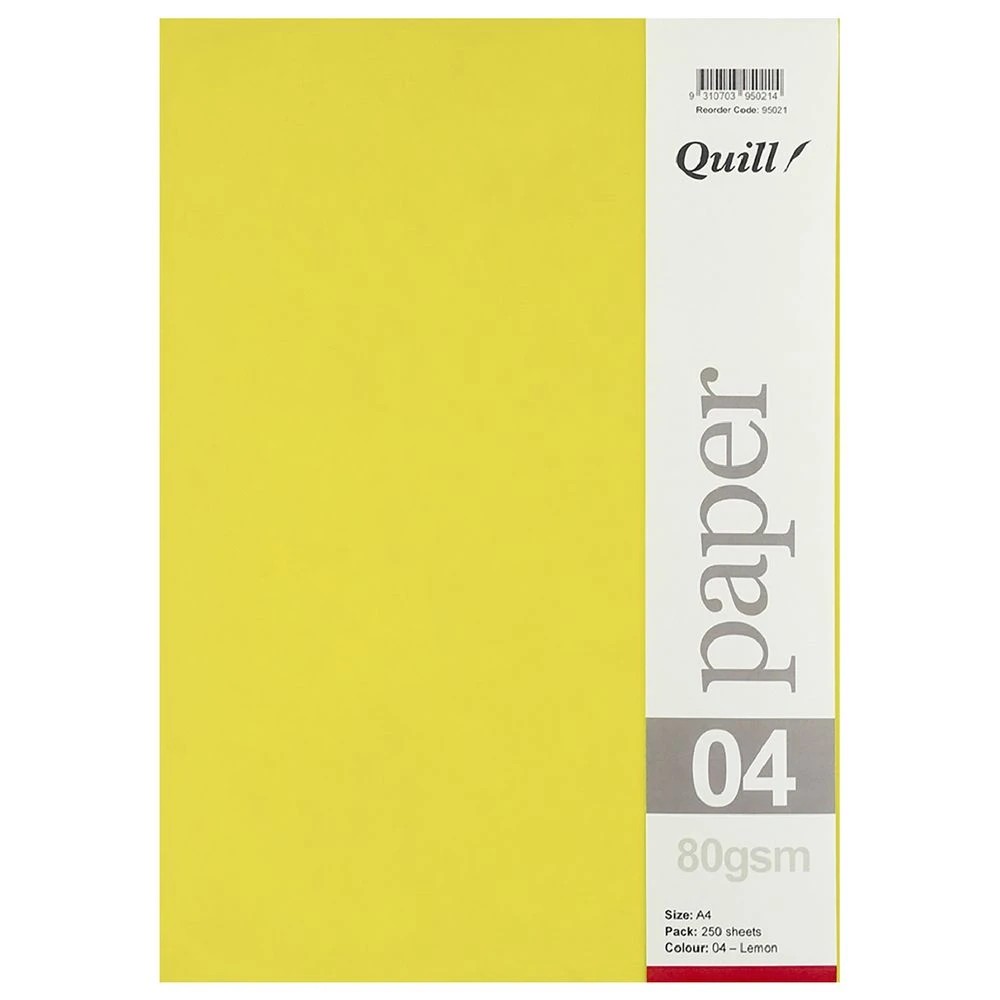 3 Quill A4 80gsm Paper Lemon Yellow 250 Pack, 3 of 6