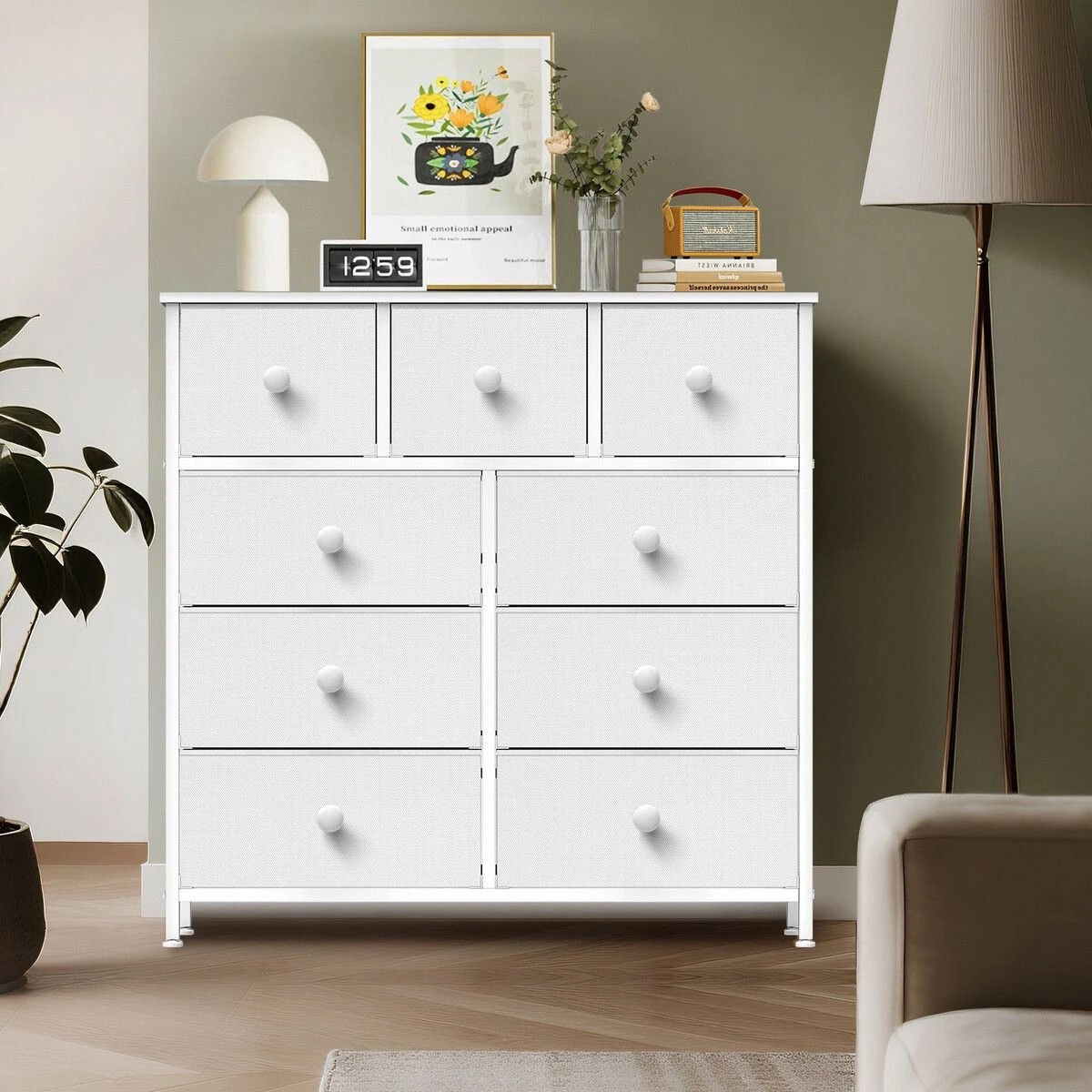 4 LUXSUITE Wide Chest of 9 Drawers Tall Dresser Tallboy White, 4 of 4