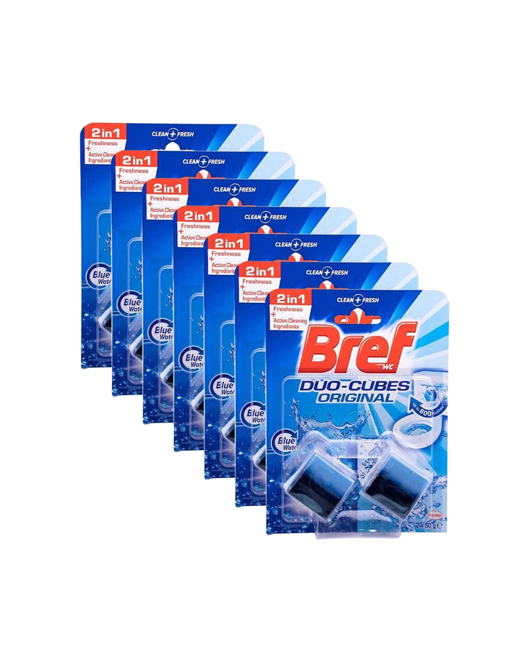 1 Bref 7x 2PC Duo Cubes Hanging Toilet Bowl Water Cleaner Original 100g - Blue, 1 of 6
