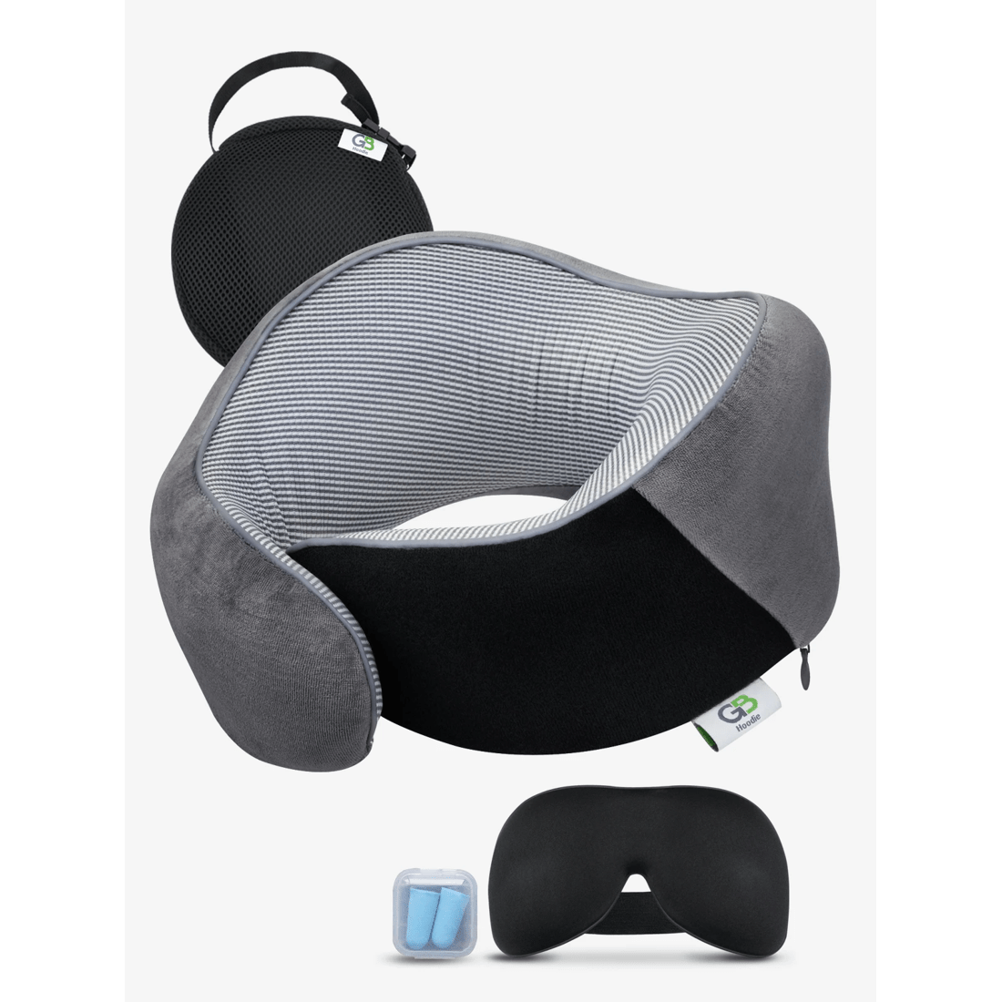 1 Travel Pillow Memory Foam Neck Pillow - Grey, 1 of 1