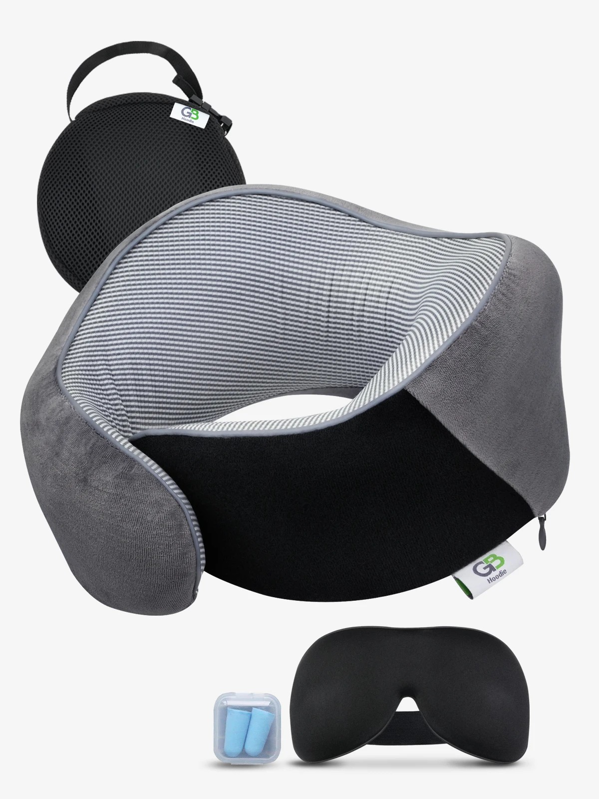 1 Travel Pillow Memory Foam Neck Pillow - Grey, 1 of 1