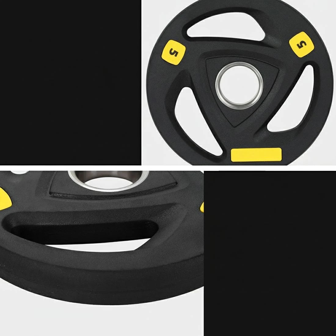 6 Everfit Weight Plates Olympic 5kg Dumbbells - Black, 6 of 6