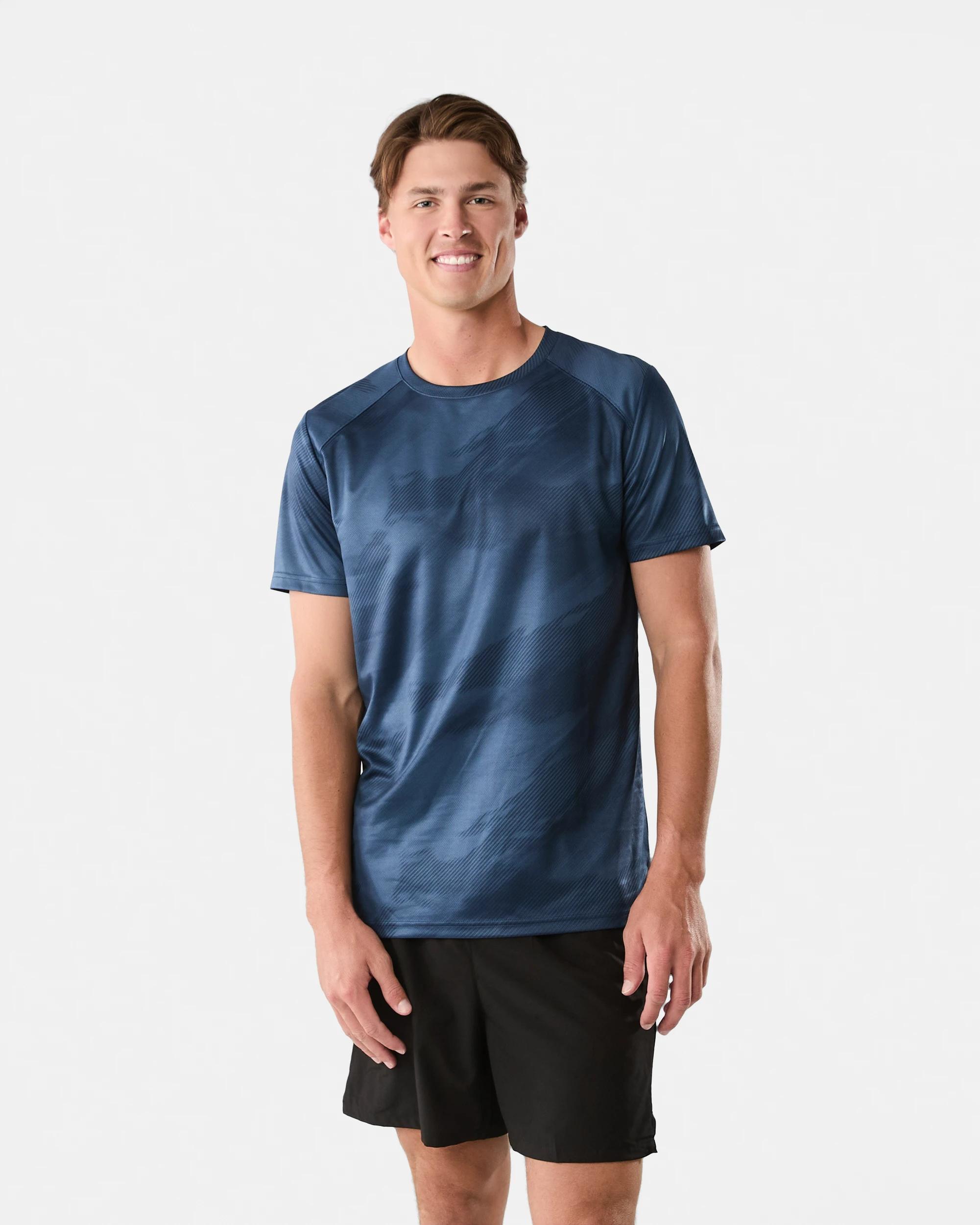 1 Active Mens Printed T-shirt Blaze Navy, 1 of 6