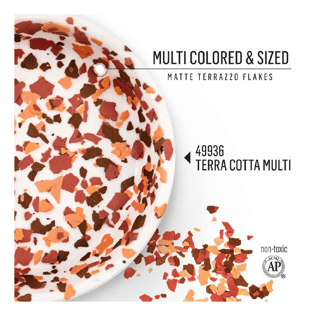 2 Folk Art Terrazzo Flakes Terra Cotta Multi, 2 of 4