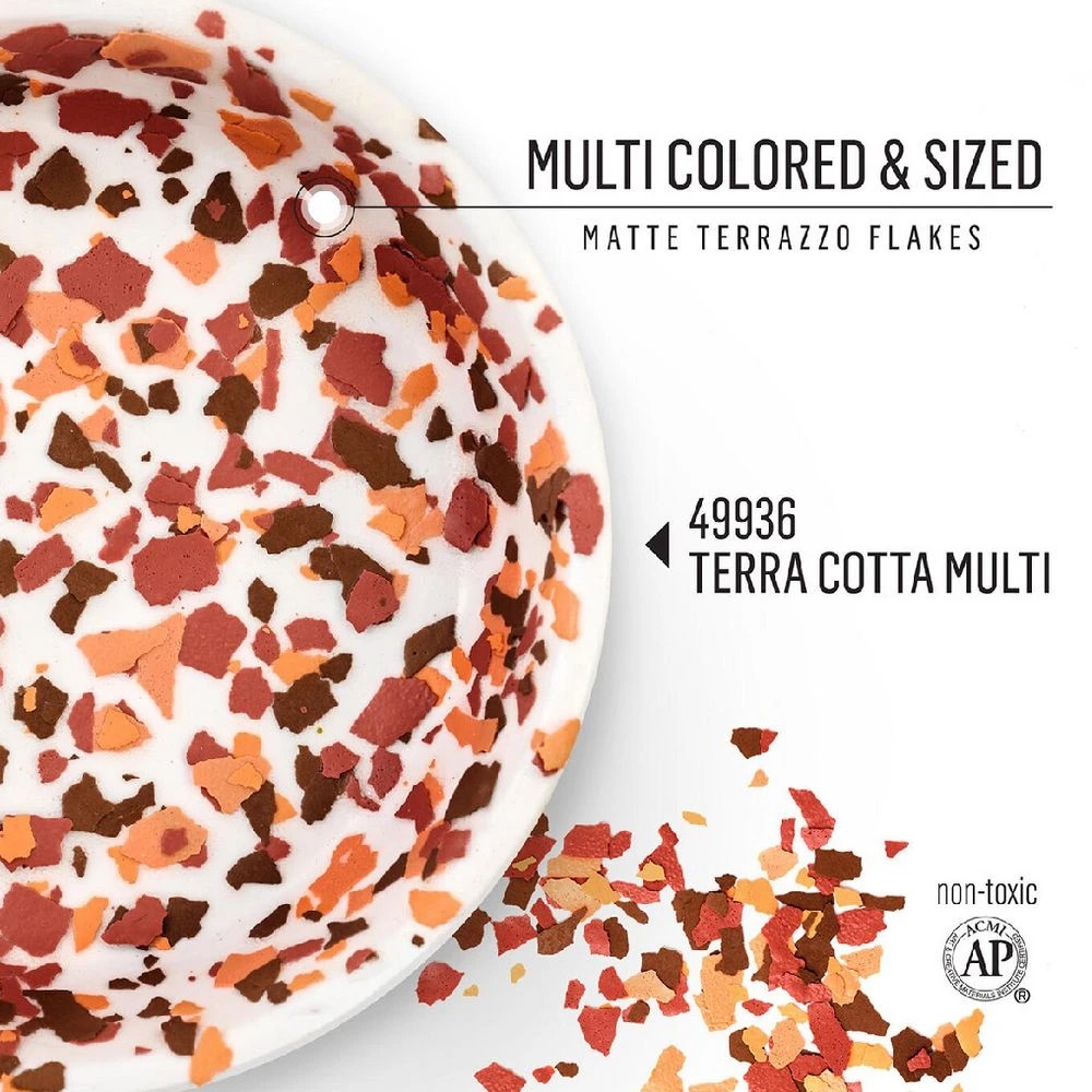 2 Folk Art Terrazzo Flakes Terra Cotta Multi, 2 of 4