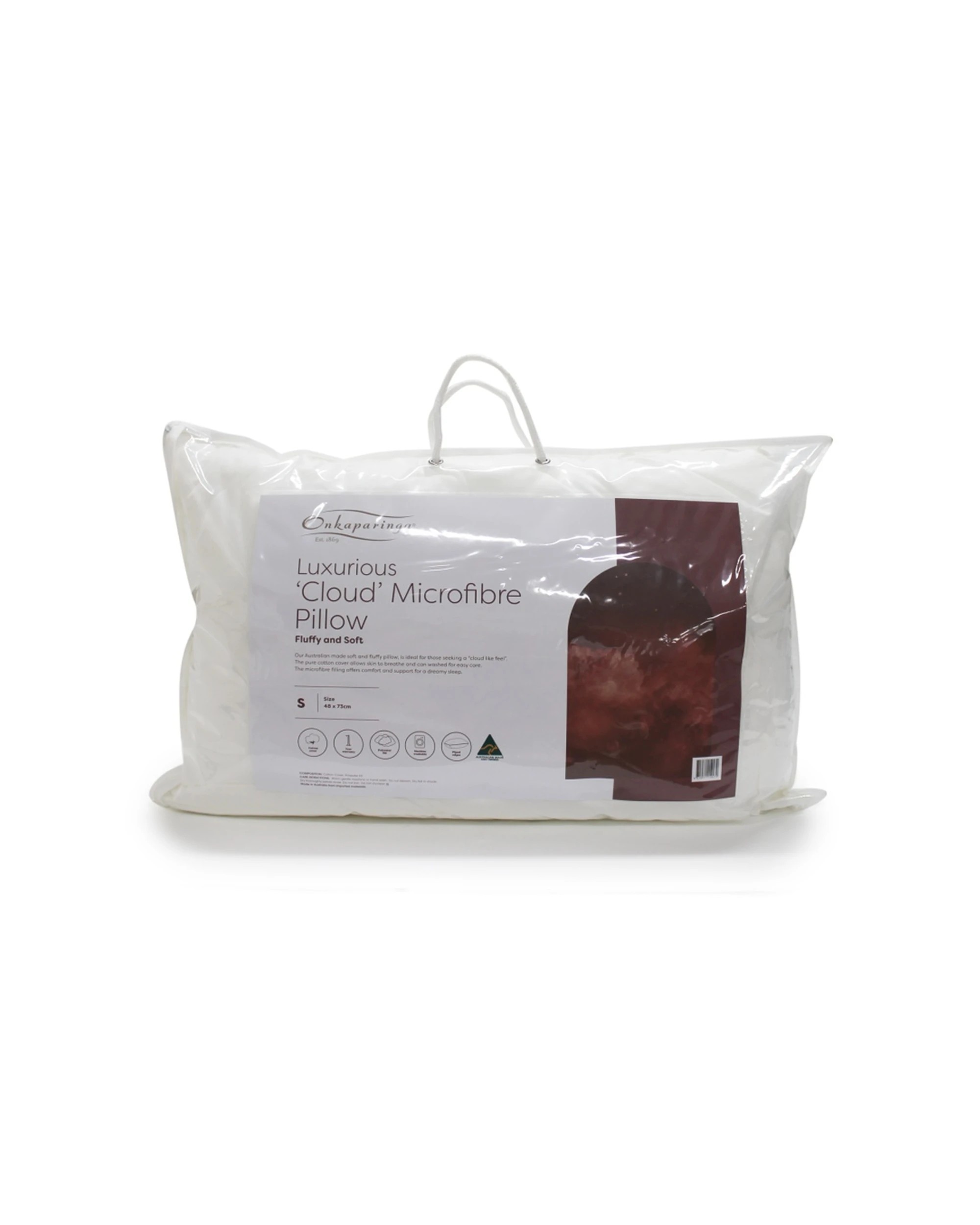 1 Onkaparinga Luxurious Cloud Microfibre Standard Pillow Soft 4PK 48x73 cm - White, 1 of 1