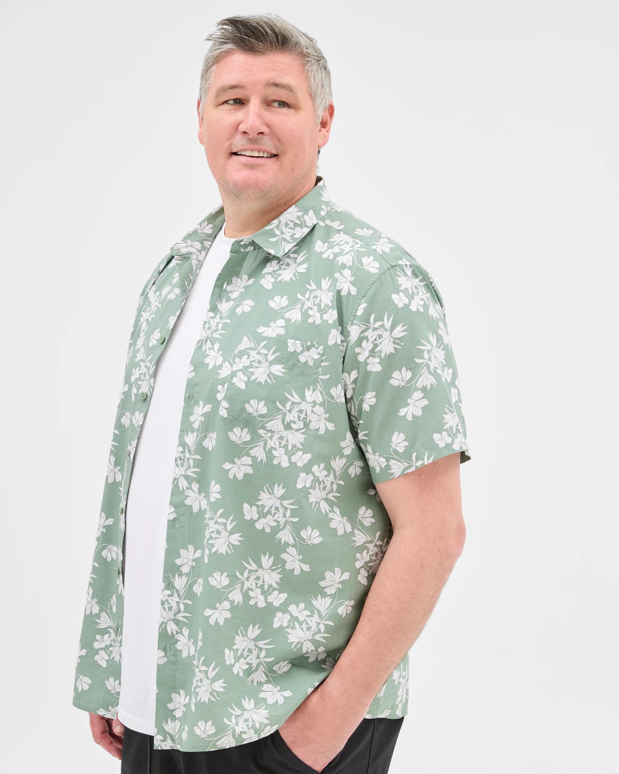 3 Target Plus Size Australian Cotton Blend Print Shirt SEA SPRAY, 3 of 6