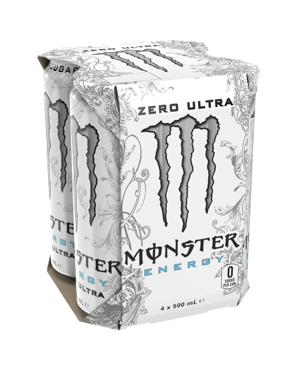 Monster Zero Ultra White 500mL 4 Pack