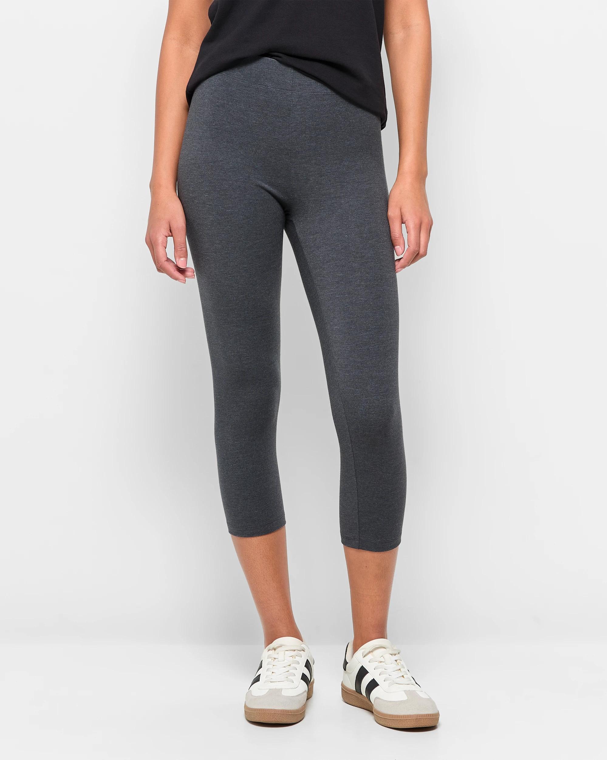 2 Target Australian Cotton 3/4 Length Leggings CHARCOAL MARLE, 2 of 5