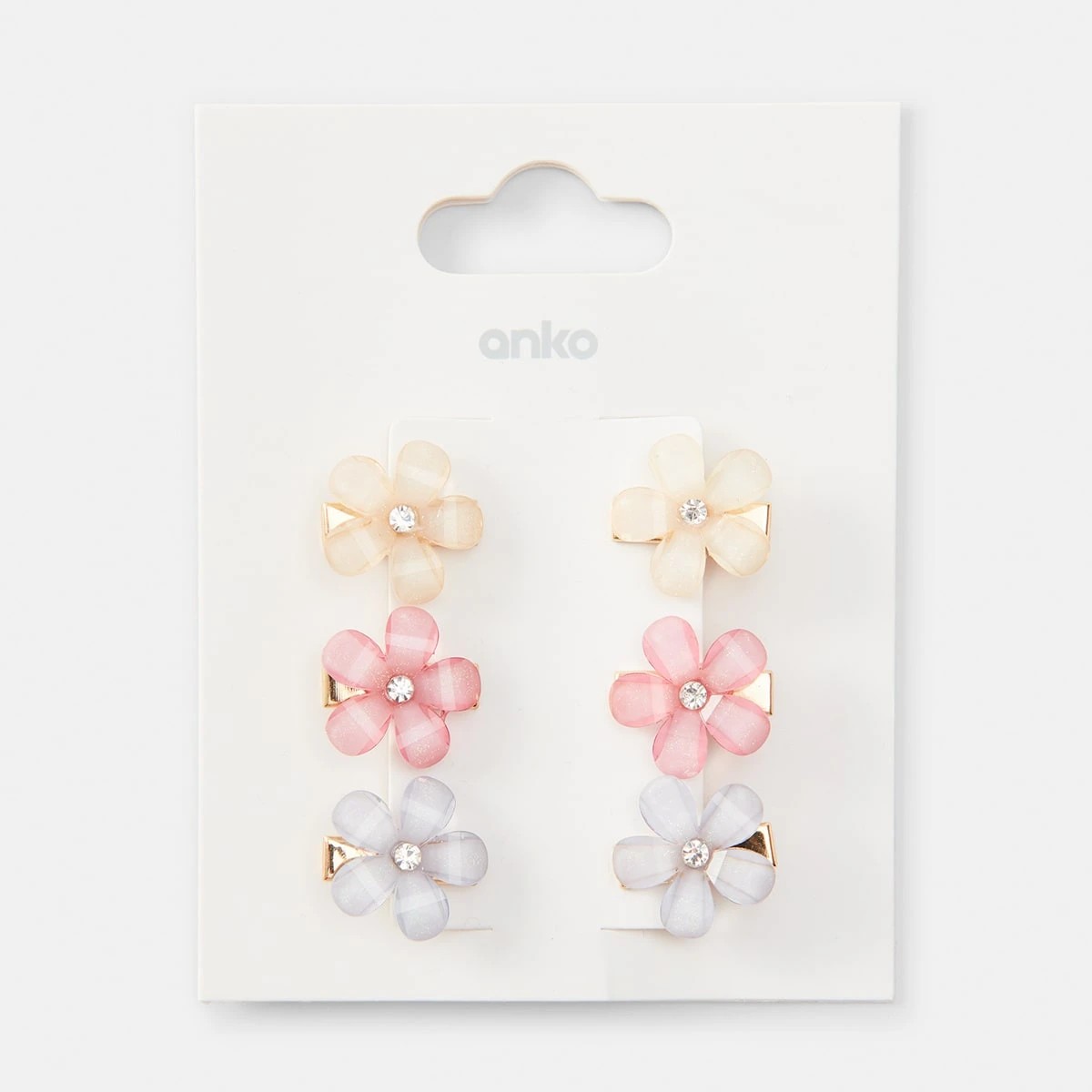 4 6 Pack Diamante Flower Hair Clip, 4 of 4