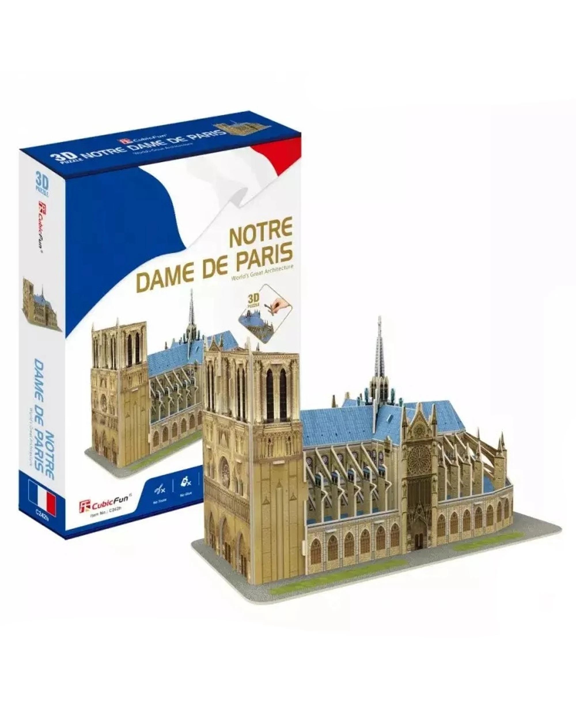 1 CubicFun Notre Dame de Paris 53 Piece 3D Model Kit, 1 of 5