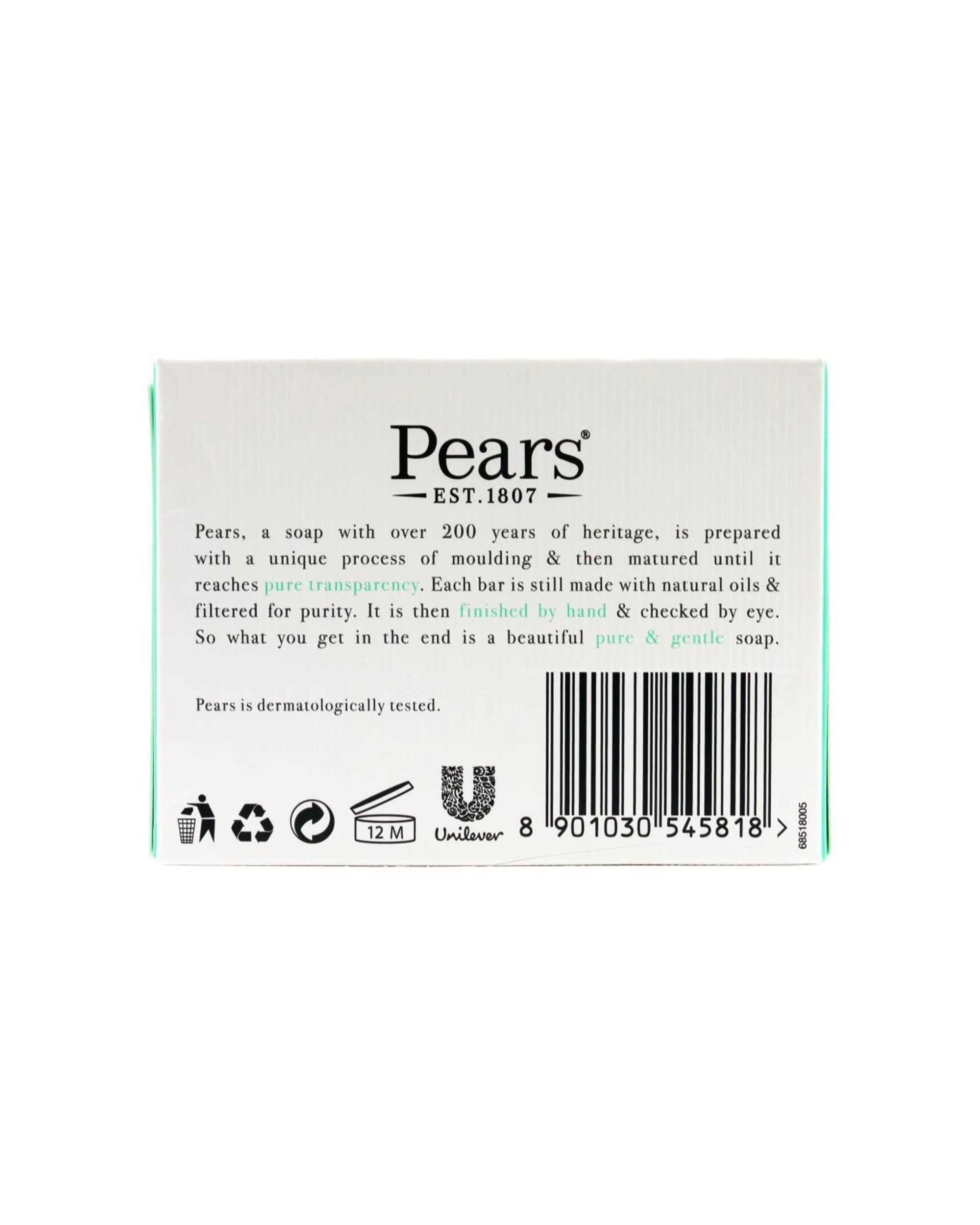 2 Pears Pure & Gentle Bar Soap Lemon Flower Extracts Mild Fragrance Soft Lather 100g - Green, 2 of 2