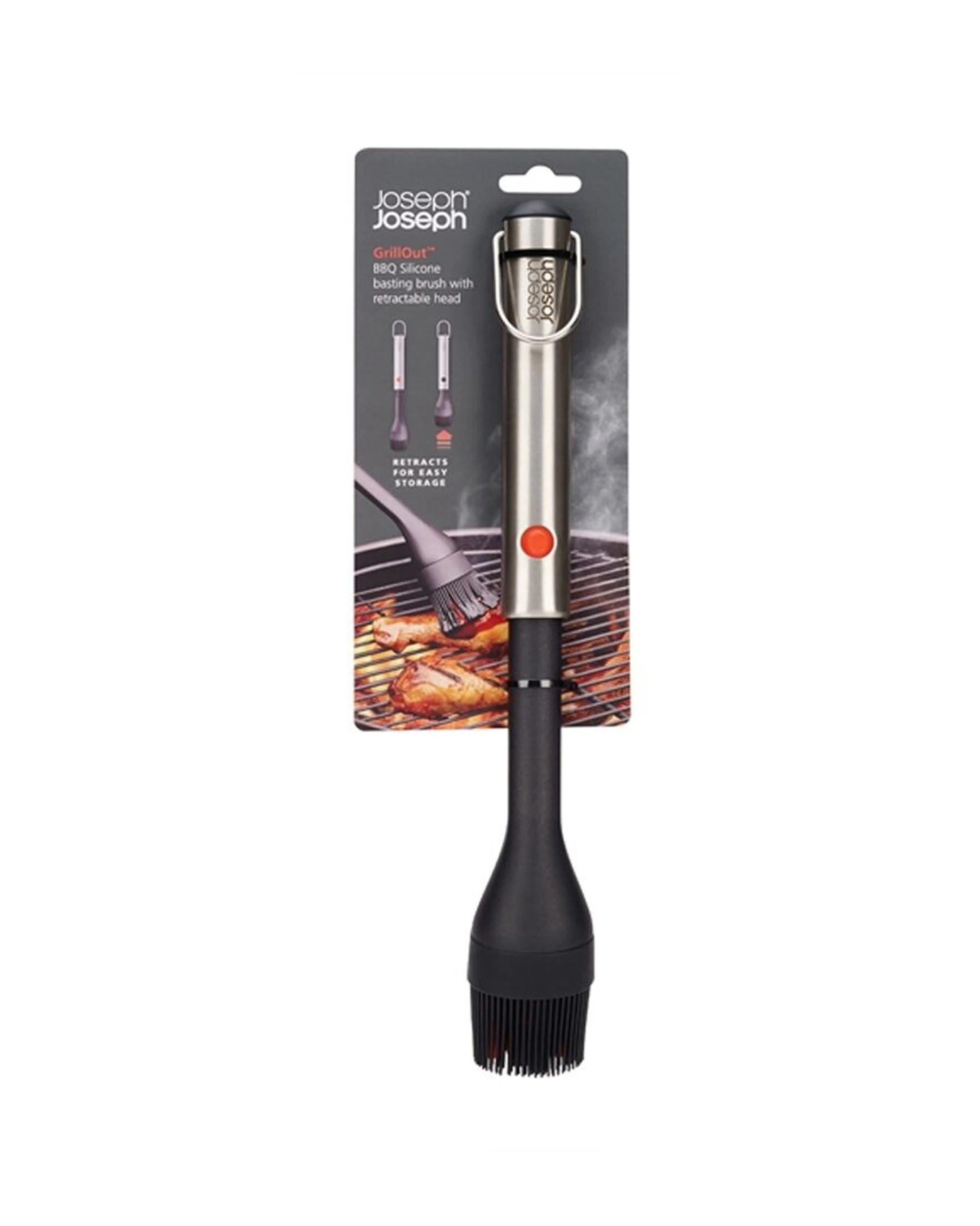 2 Joseph Joseph 2PK GrillOut BBQ Basting Brush Retractable Handle - Silver, 2 of 6