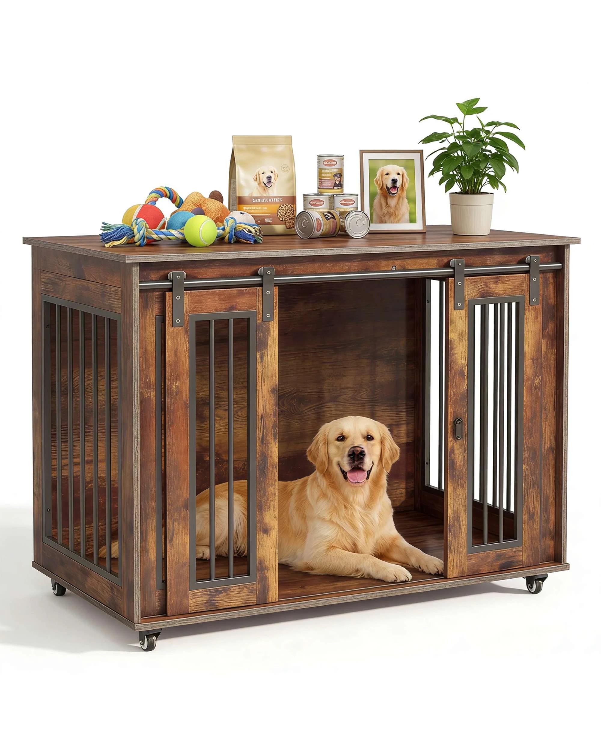 1 Advwin Dog Crate Furniture Heavy Duty Dog Cage Kennel, 1 of 8