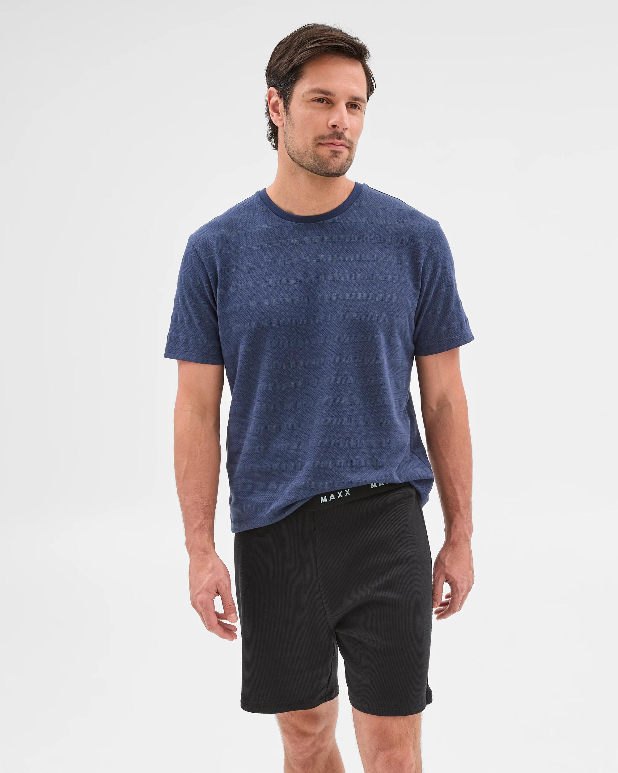 4 Australian Cotton Blend Mens Sleep Jersey Shorts - Maxx BLACK, 4 of 6