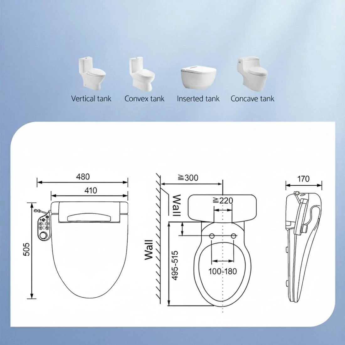 7 Cefito Electric Bidet Toilet Seat Cover LED Night Light Heated Seat with Remote - White, 7 of 7