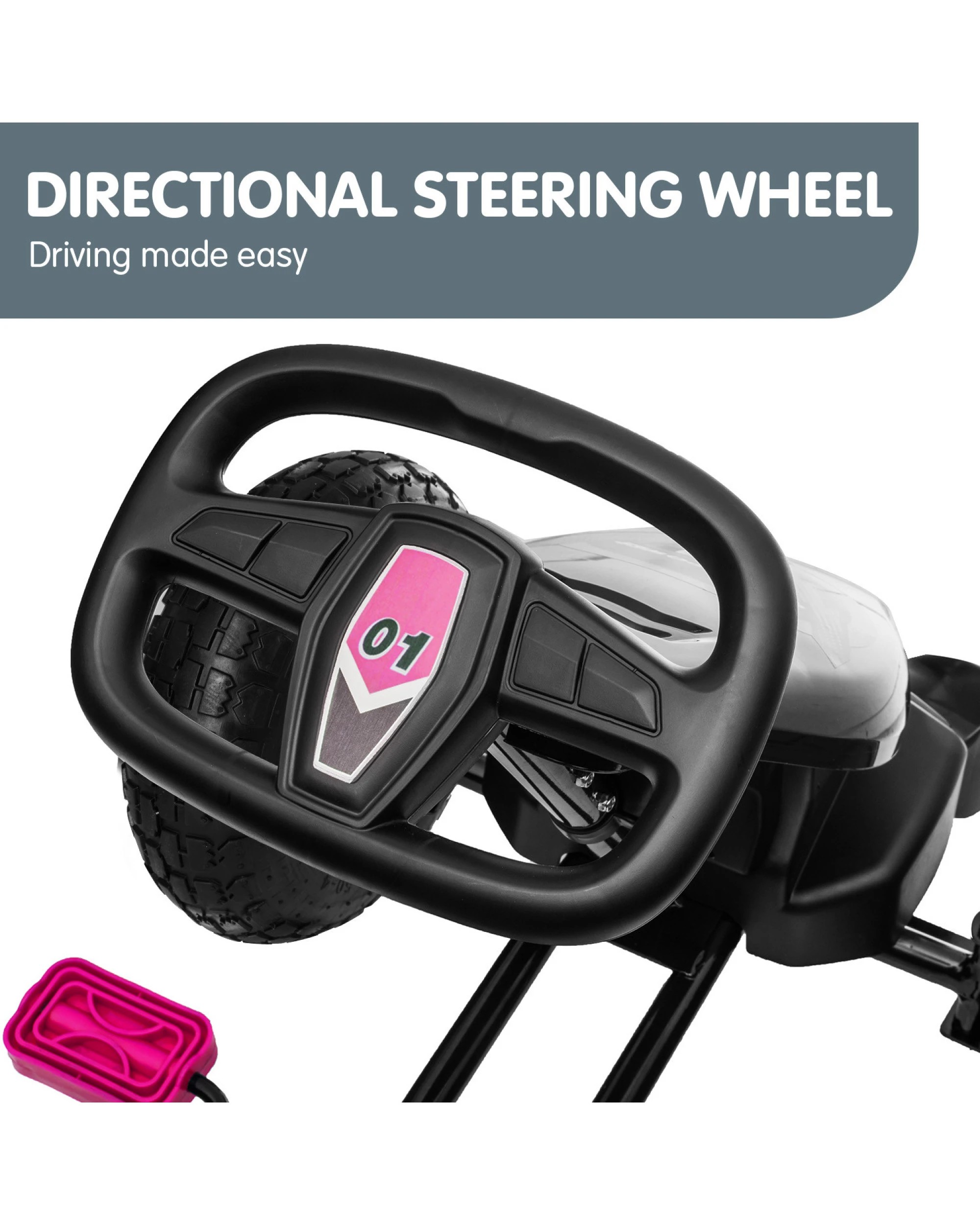 8 Kahuna G18 Kids Ride On Pedal Go Kart - Rose Pink, 8 of 10