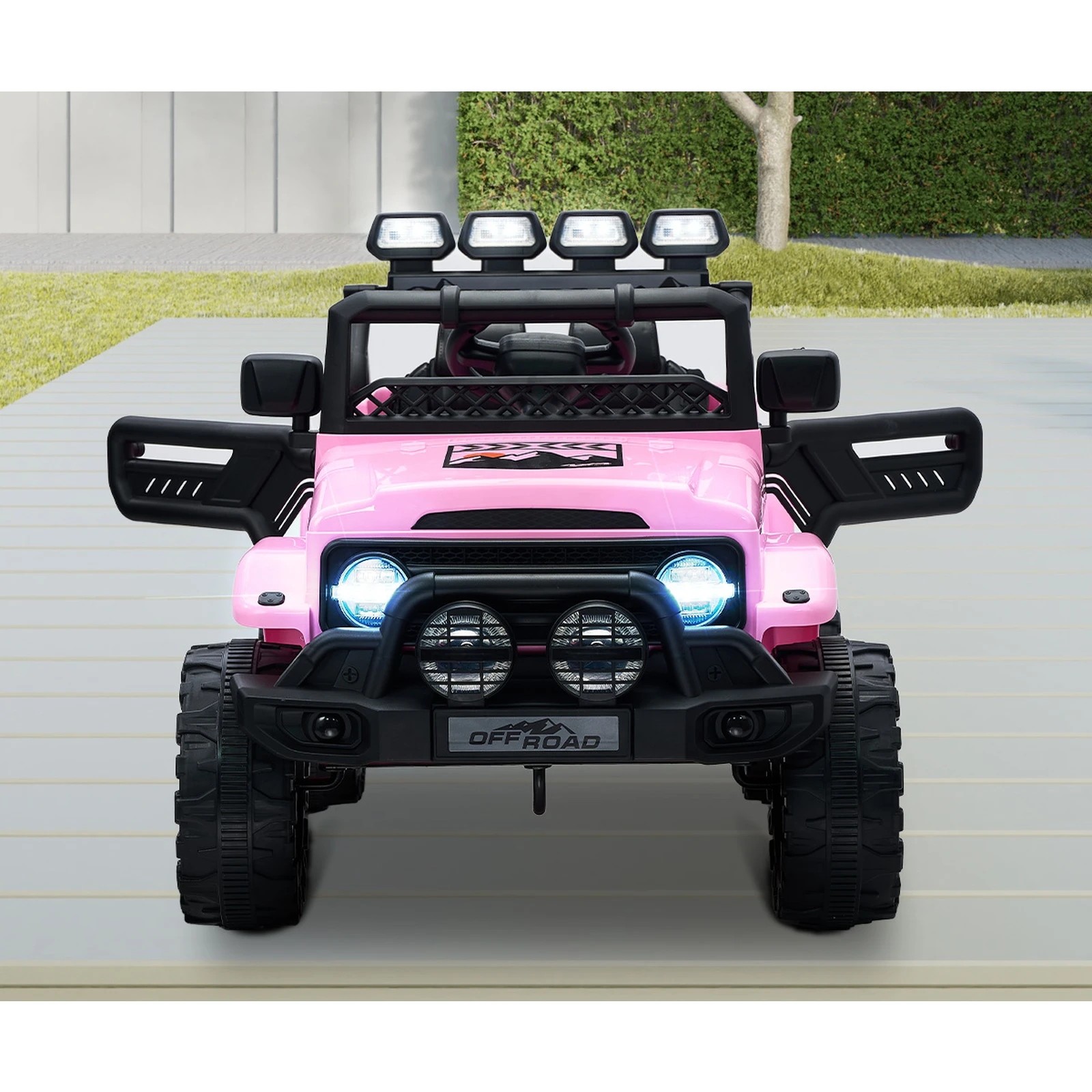 4 Mazam Ride On Car Kids Electric Jeep Bluetooth Light Music Remote Control
 - Pink, 4 of 10