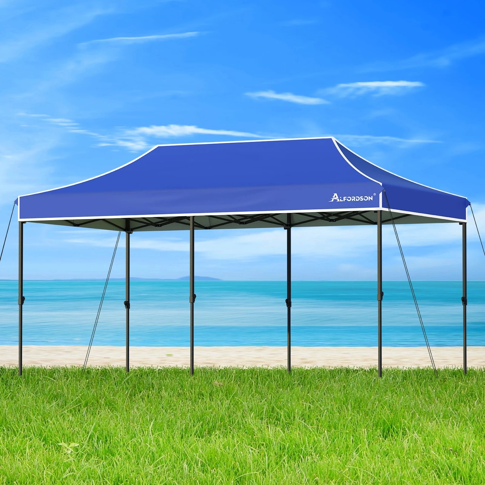 2 Alfordson Gazebo 3x6m Pop Up Marquee Canopy - Blue, 2 of 10