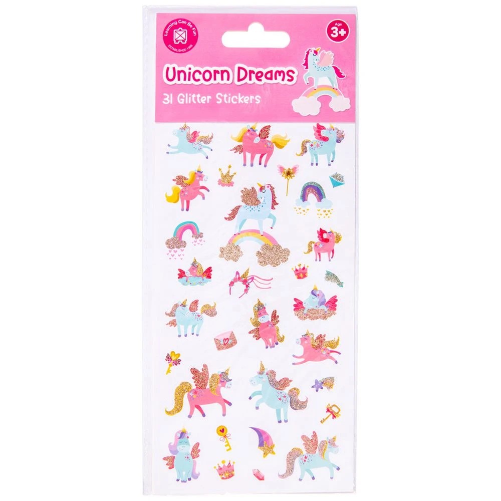 1 Learning Can Be Fun Unicorn Dreams Glitter Stickers, 1 of 3
