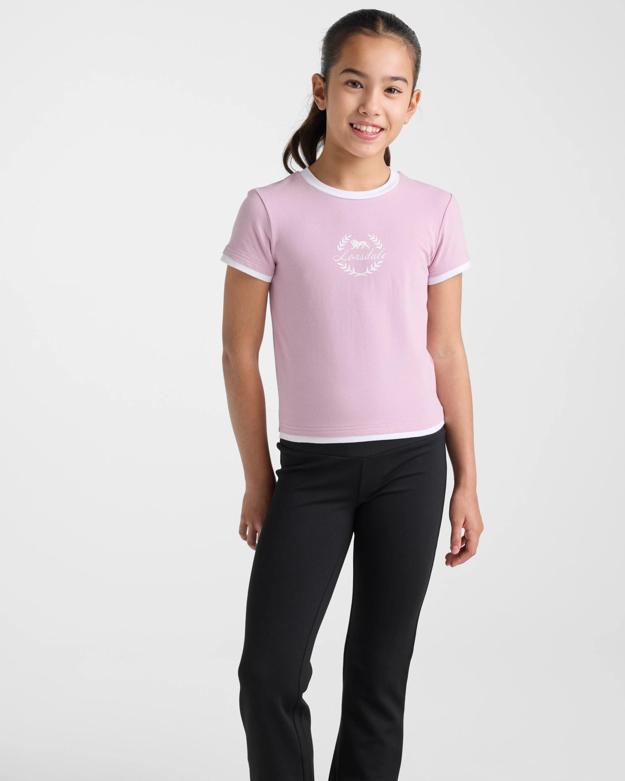 4 Lonsdale London Layered Terrace Short Sleeve T-Shirt - Dusty Pink DUSTY PINK, 4 of 5