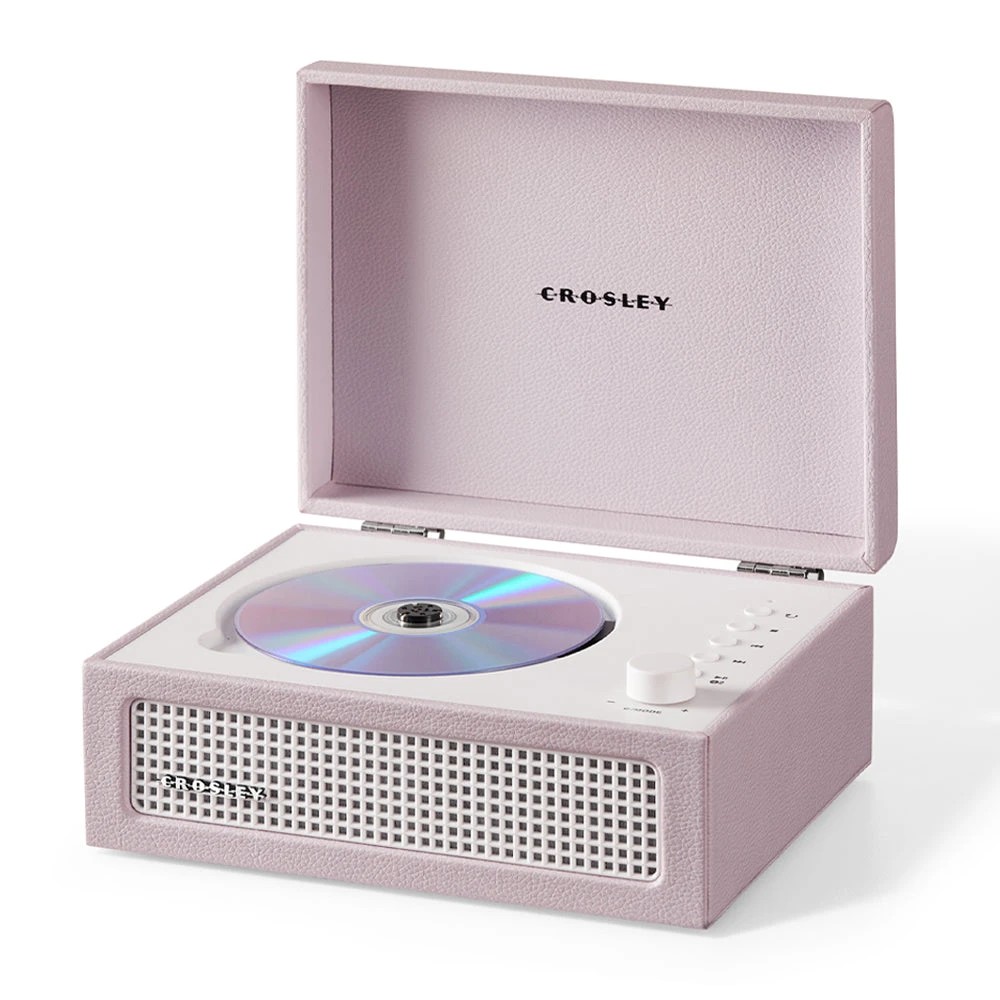 3 Crosley Voyager Portable Retro CD Player with Stereo Bluetooth Speakers, FM Radio - Amethyst - Purple, 3 of 6