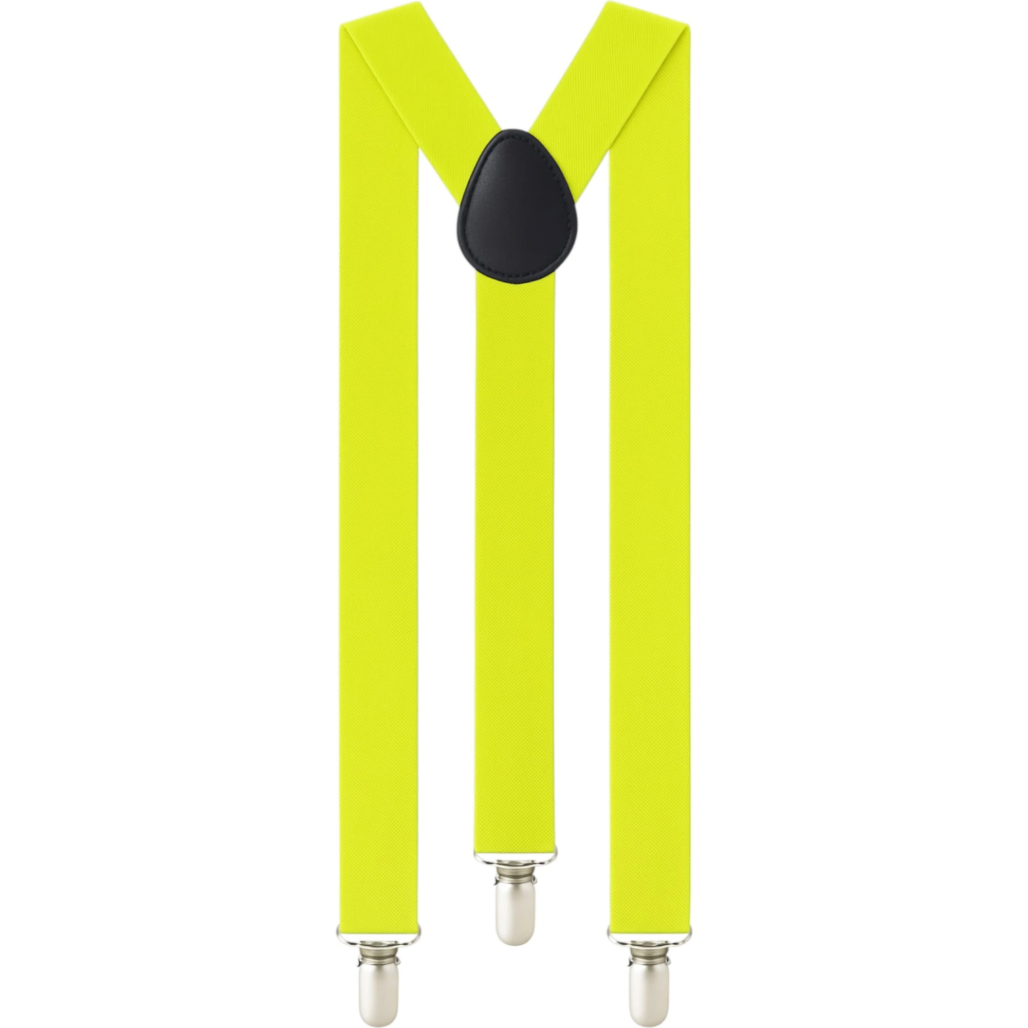 3 Zasel Boys Adjustable Fluro Yellow 65cms Suspenders - Yellow - Yellow, 3 of 3