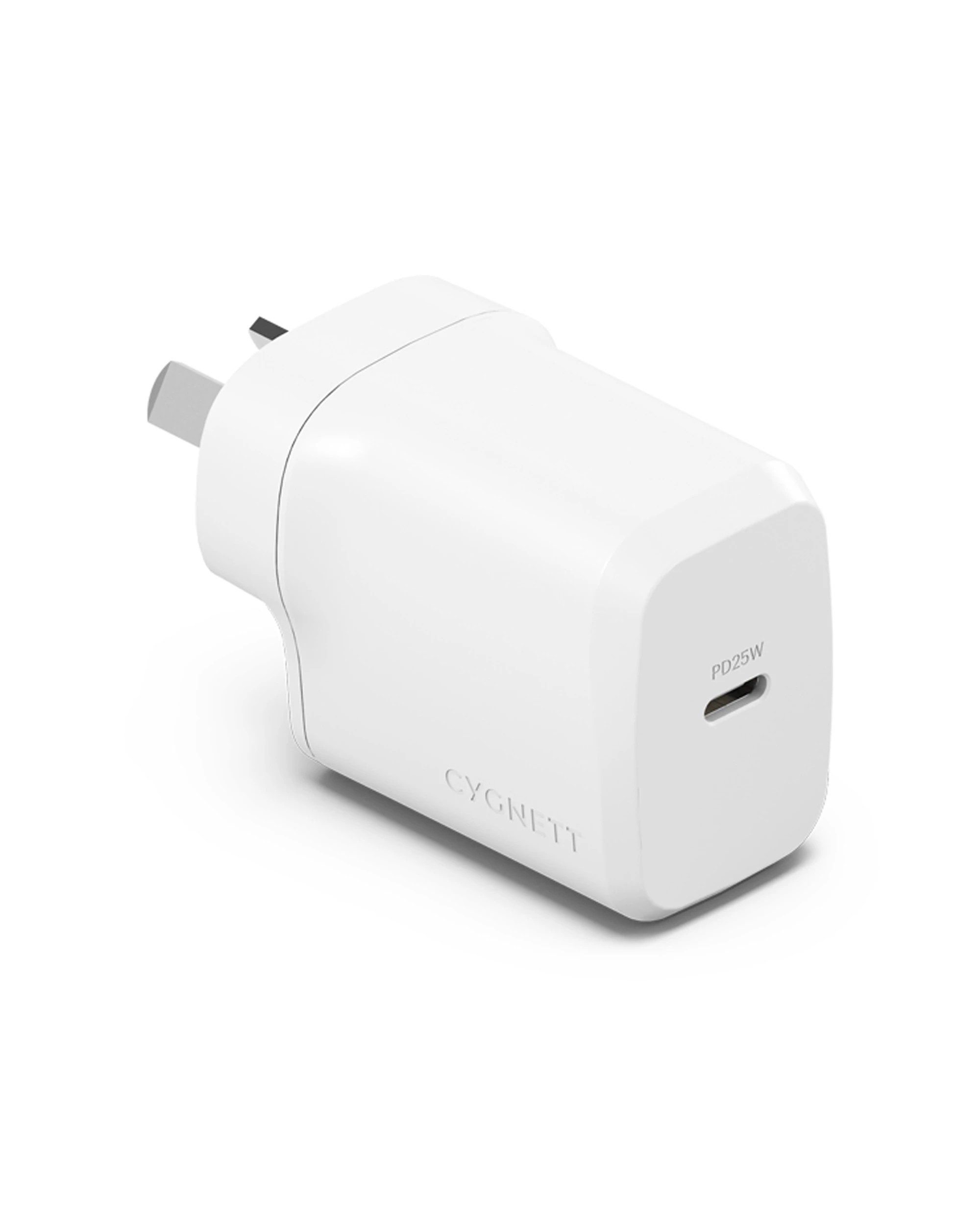 2 Cygnett 2PK PowerPlus 25W GaN USB-C Wall Samsung Charger - White, 2 of 5