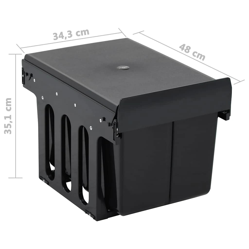 7 Vidaxl Garbage Can - Black, 7 of 7