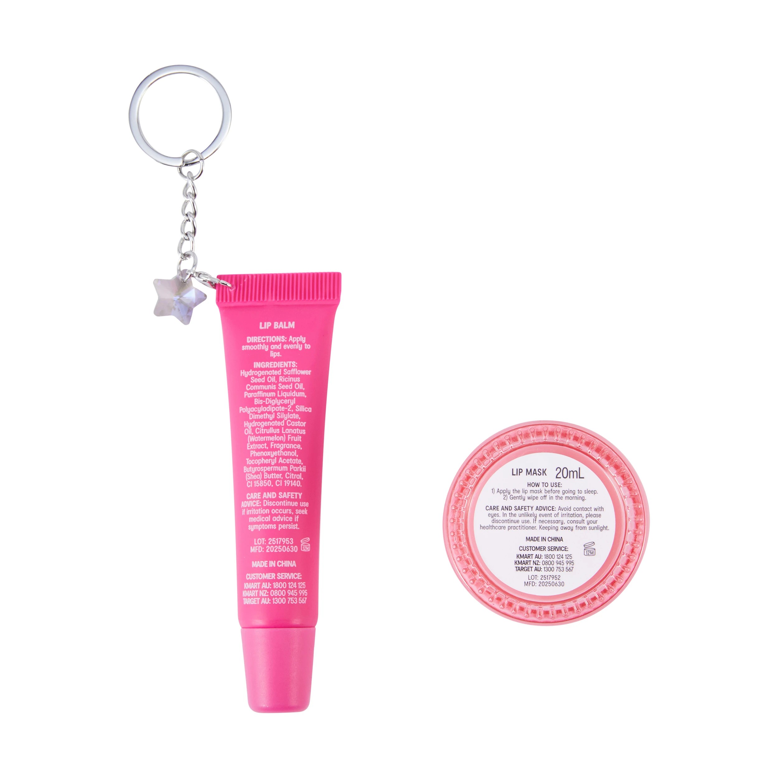 3 OXX Skincare Lip Care Duo with Keychain Set - Watermelon Scented, 3 of 6