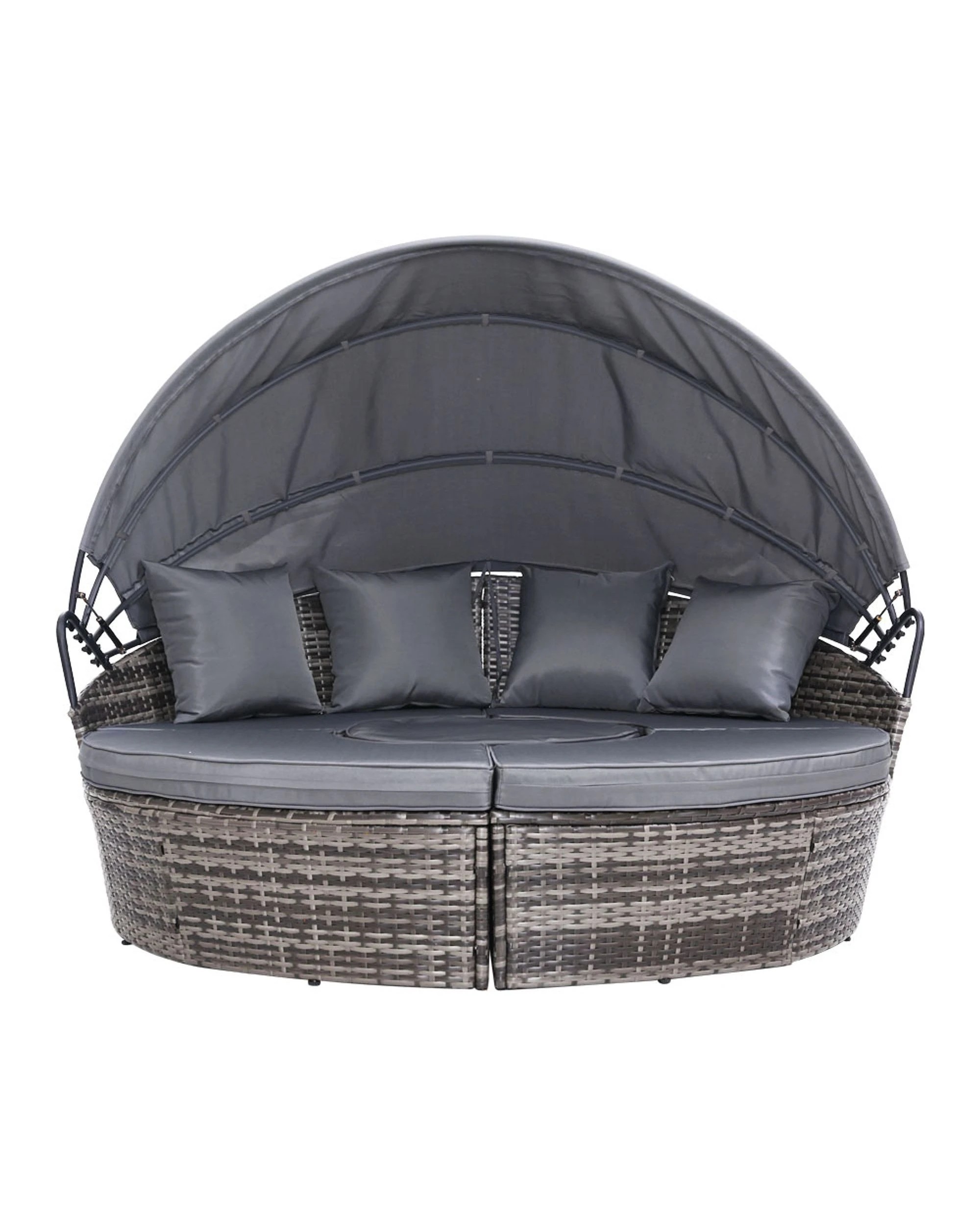 3 Gardeon Sun Lounge Setting Wicker Lounger Day Bed Patio Outdoor Furniture
 - Grey, 3 of 3
