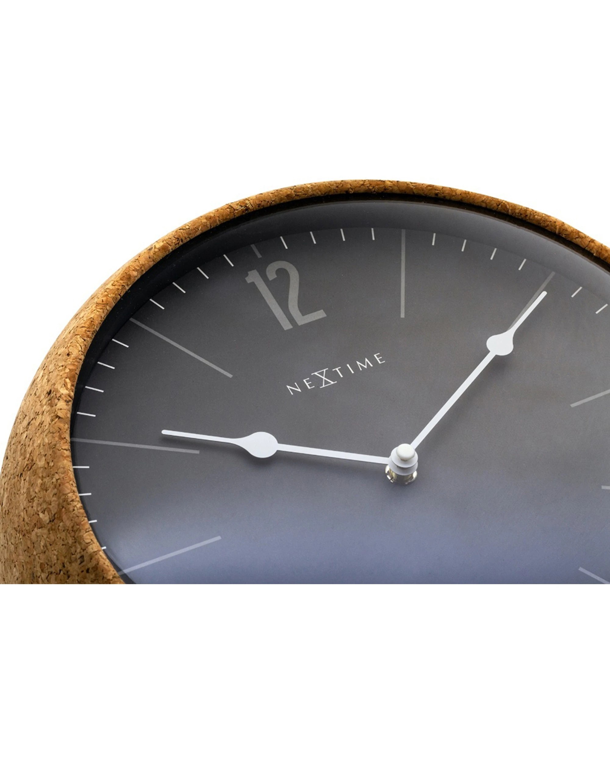 3 NeXtime Cork Wall Clock Silent Sweep Dome Glass Cork Case 30cm - Grey, 3 of 6