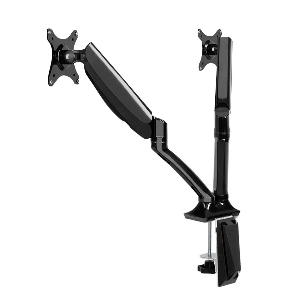 1 Artiss Monitor Arm Gas Spring Dual Desk Mount Screen Holder - Black, 1 of 9