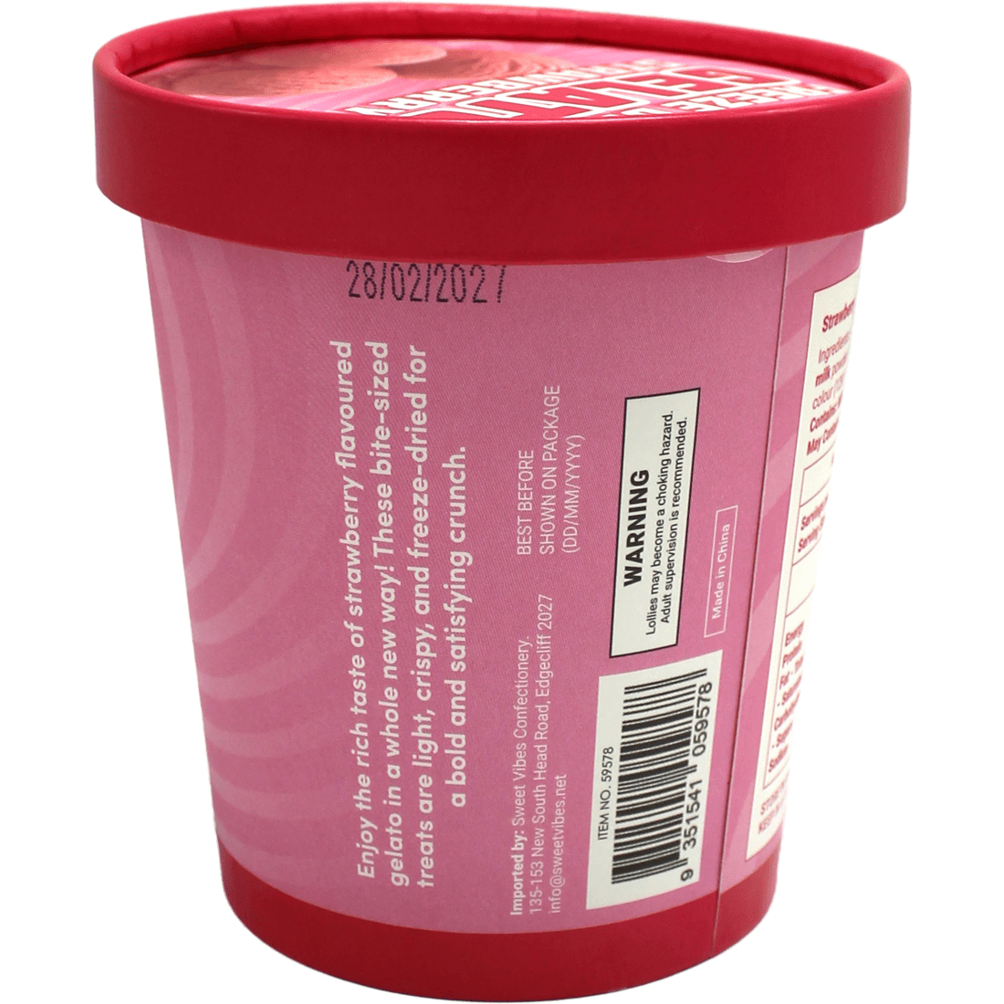 3 Sweet Vibes Freeze Dried Gelato 50g - Strawberry, 3 of 3