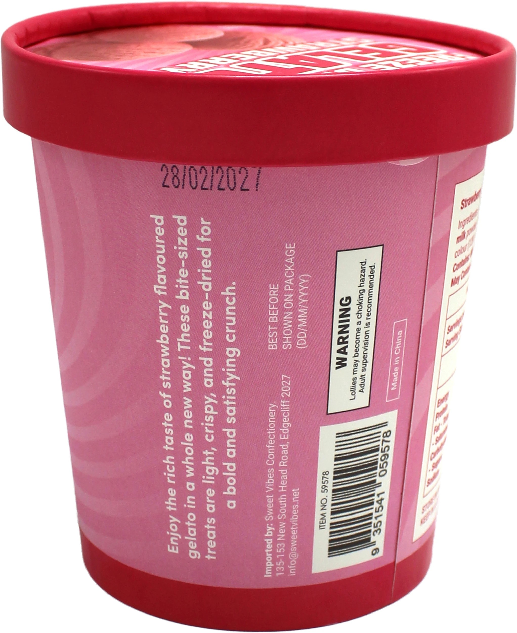 3 Sweet Vibes Freeze Dried Gelato 50g - Strawberry, 3 of 3