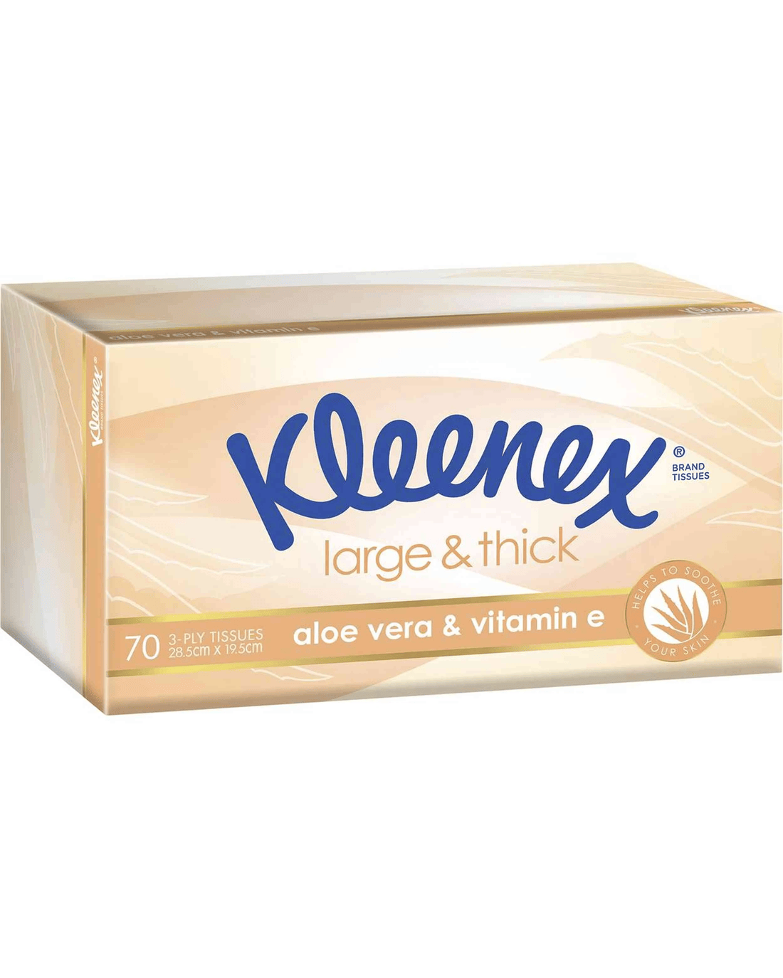 Kleenex Aloe Vera & Vitamin E 3-Ply Large & Thick Facial Tissues 70 ...