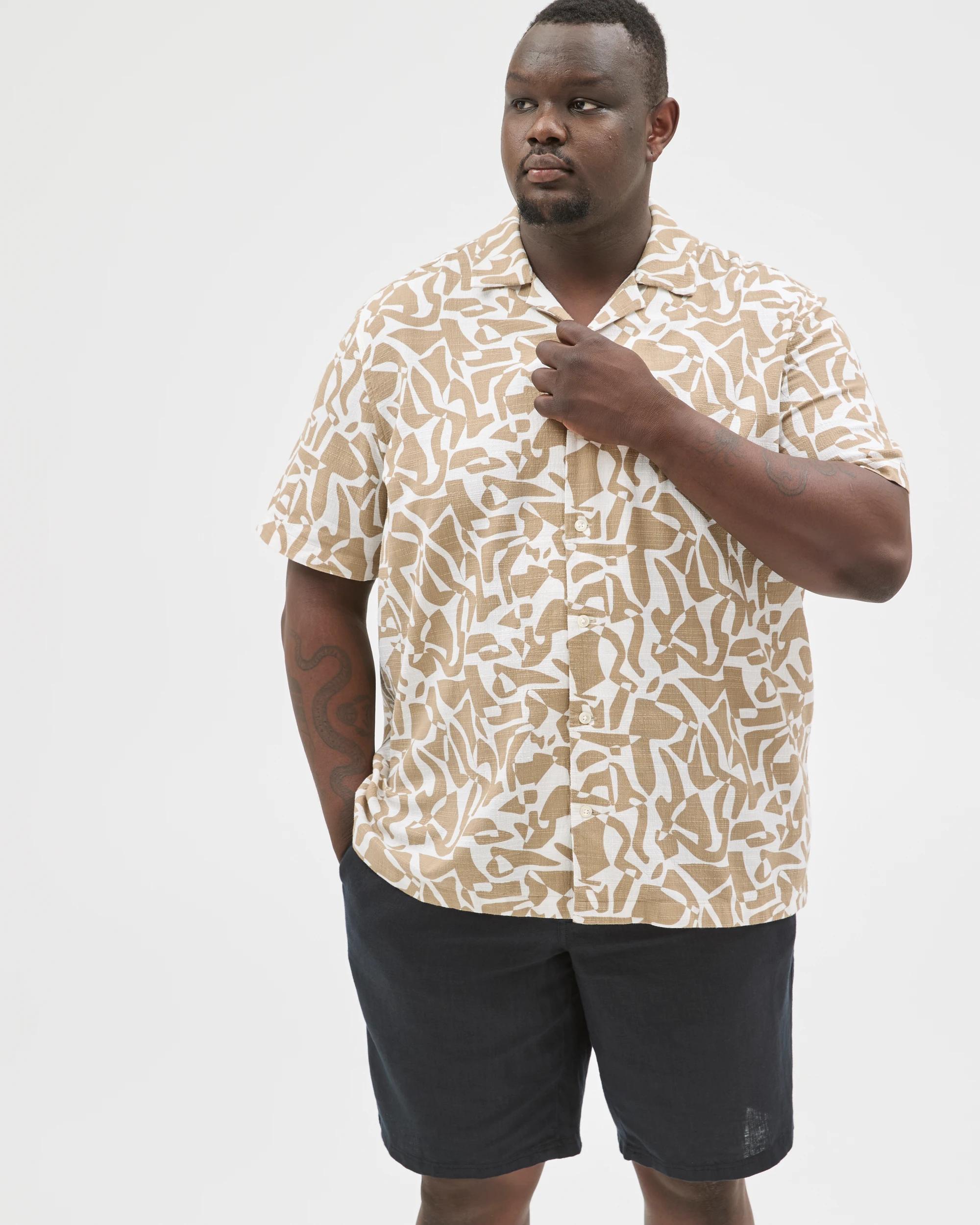 5 Target Man Plus Plus Size Australian Cotton Print Shirt NEUTRAL PRINT, 5 of 7