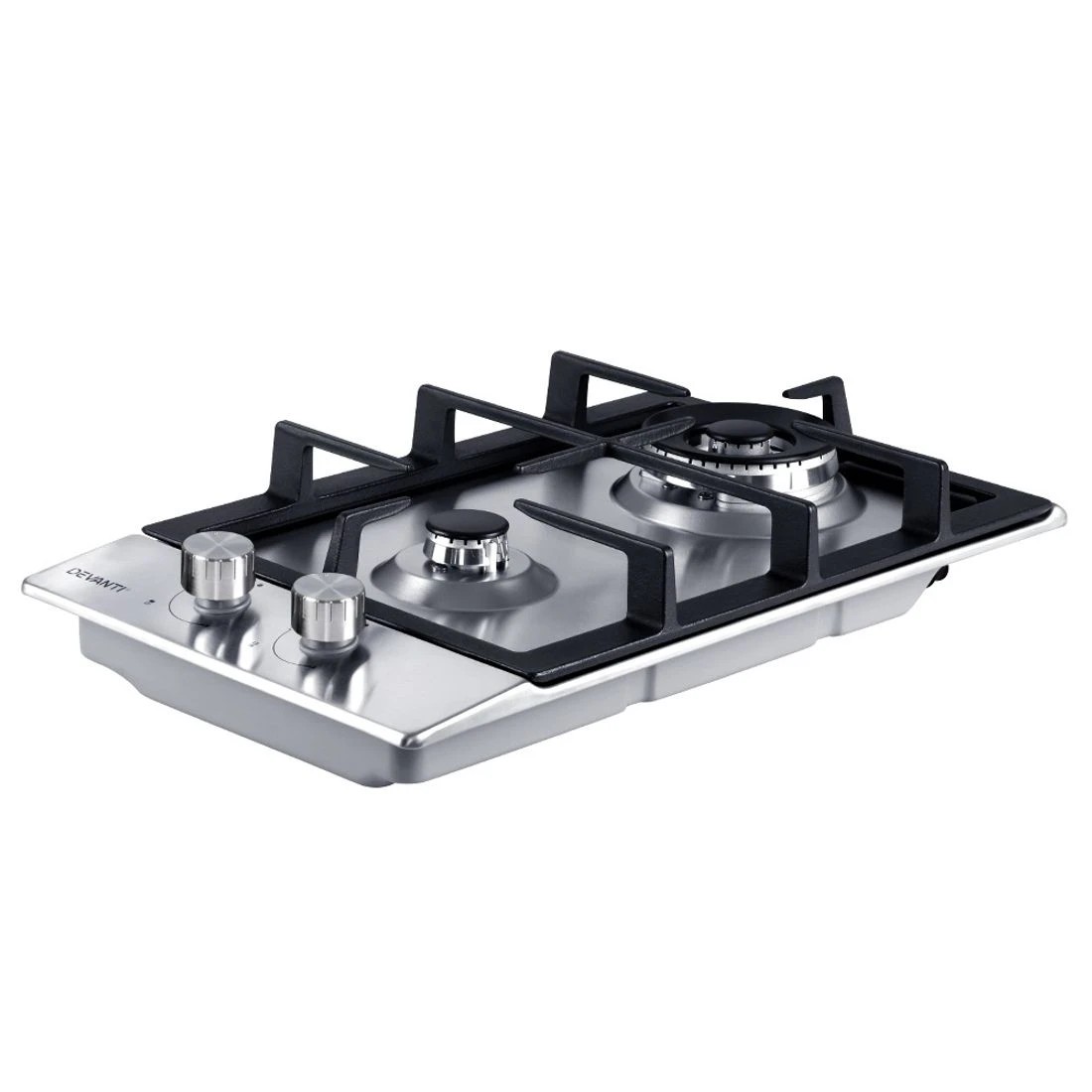 3 Devanti Gas Cooktop 30cm 2 Burner - Silver, 3 of 7