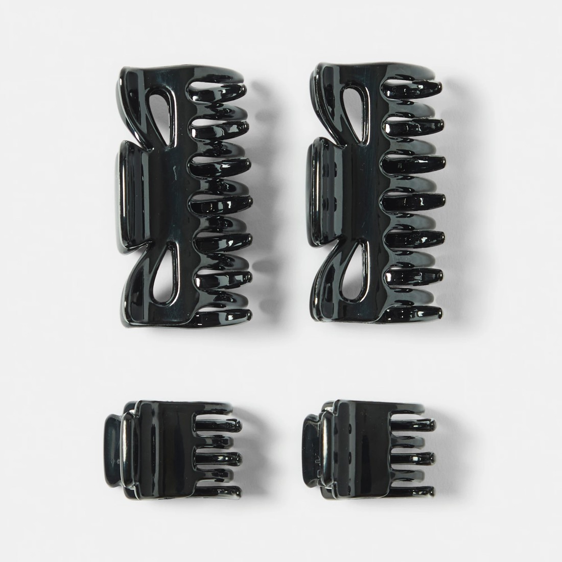 1 OXX Haircare 4 Pack Black Mixed Claw Hair Clips, 1 of 3