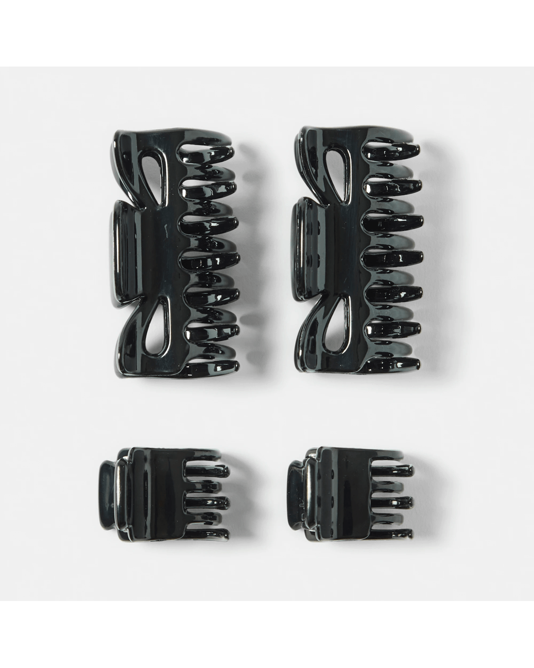 1 OXX Haircare 4 Pack Black Mixed Claw Hair Clips, 1 of 3