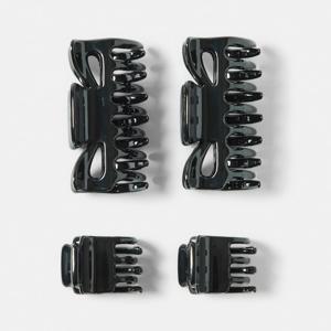 OXX Haircare 4 Pack Black Mixed Claw Hair Clips