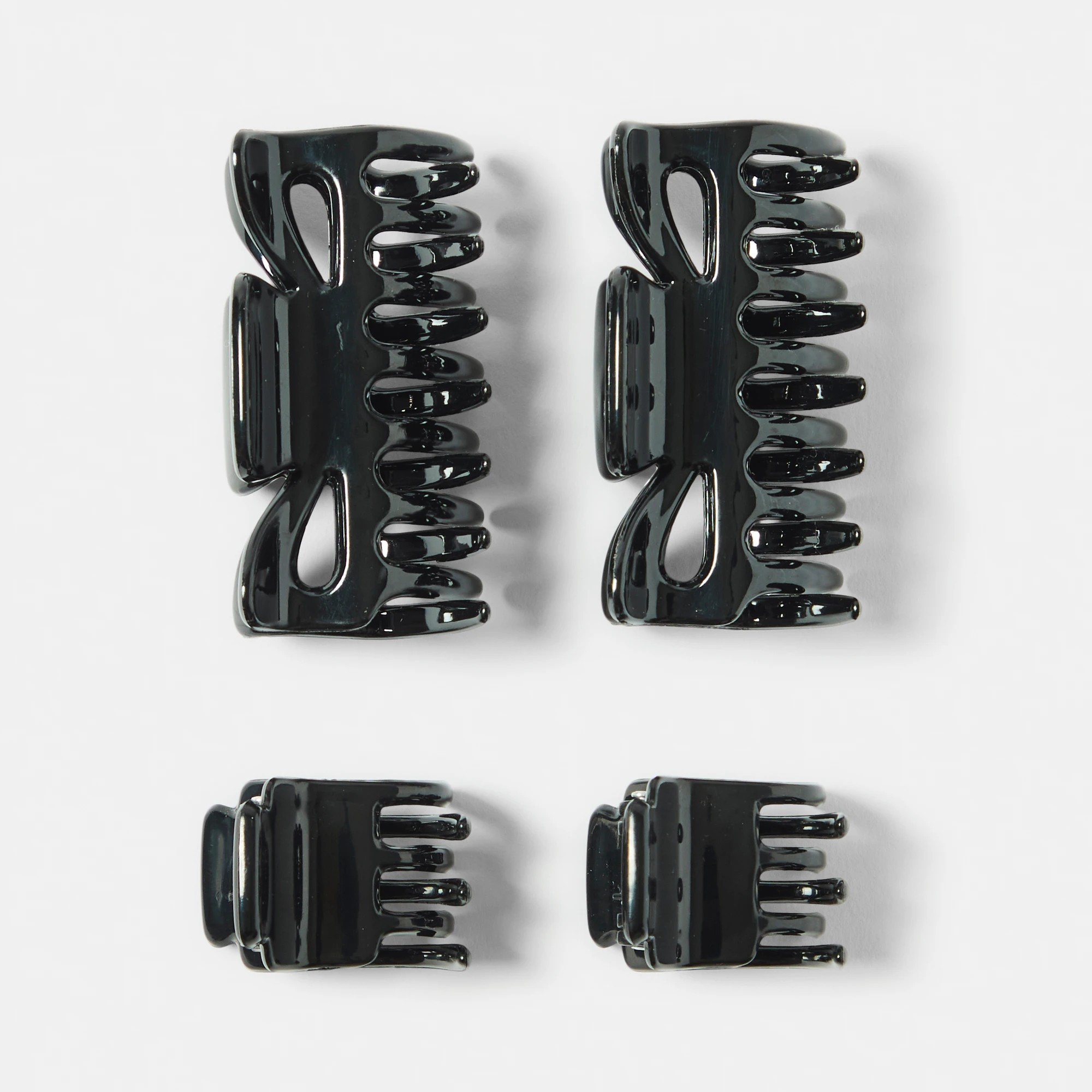 1 OXX Haircare 4 Pack Black Mixed Claw Hair Clips, 1 of 3