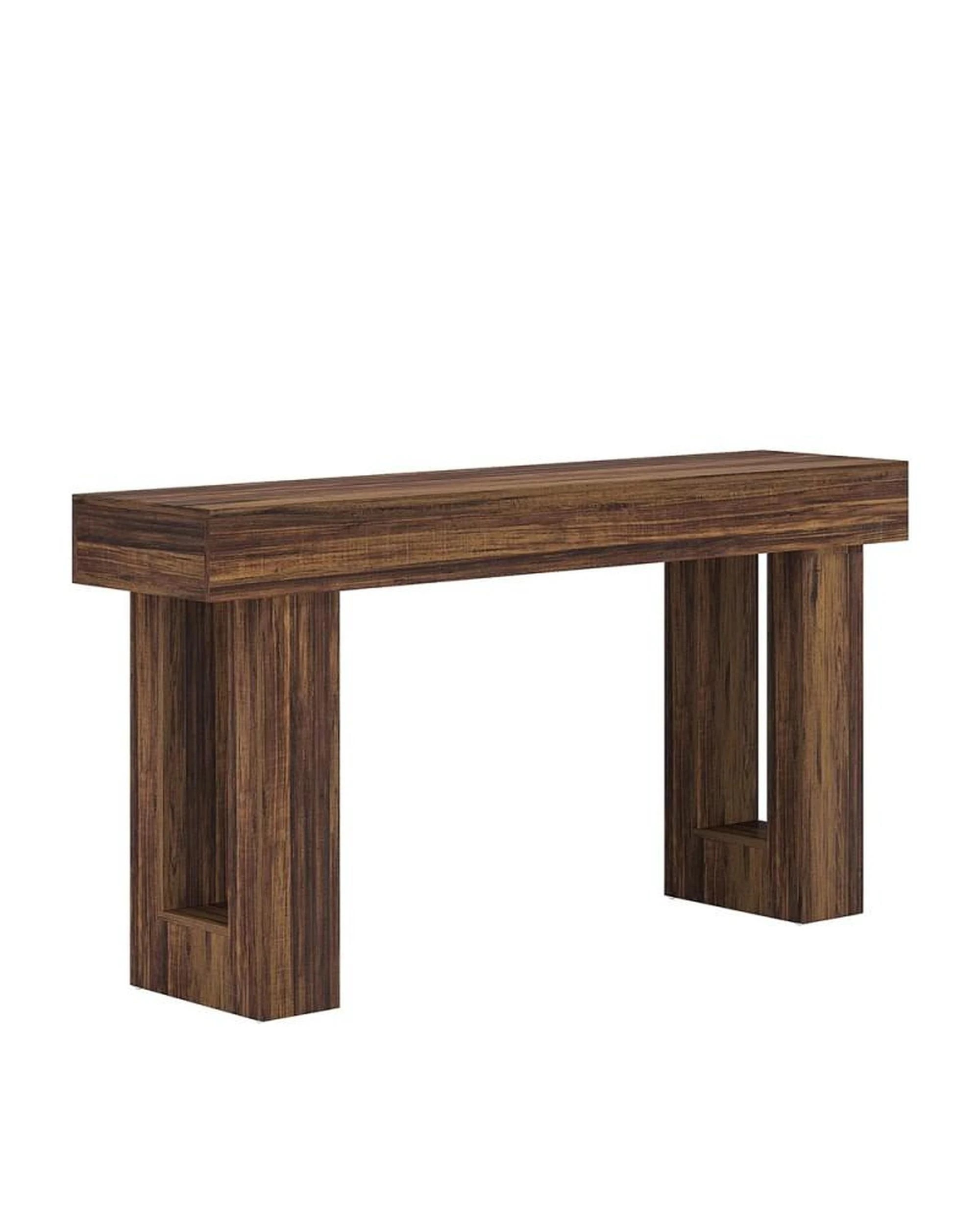 1 OAKORY 160cm Console Table Country Style Entryway Hallway Table for Living Room Rustic Brown, 1 of 6